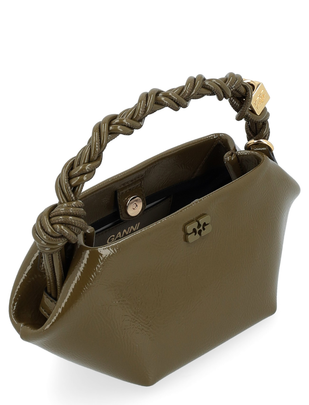 Ganni Bag Mini in green patent leather | H-Brands