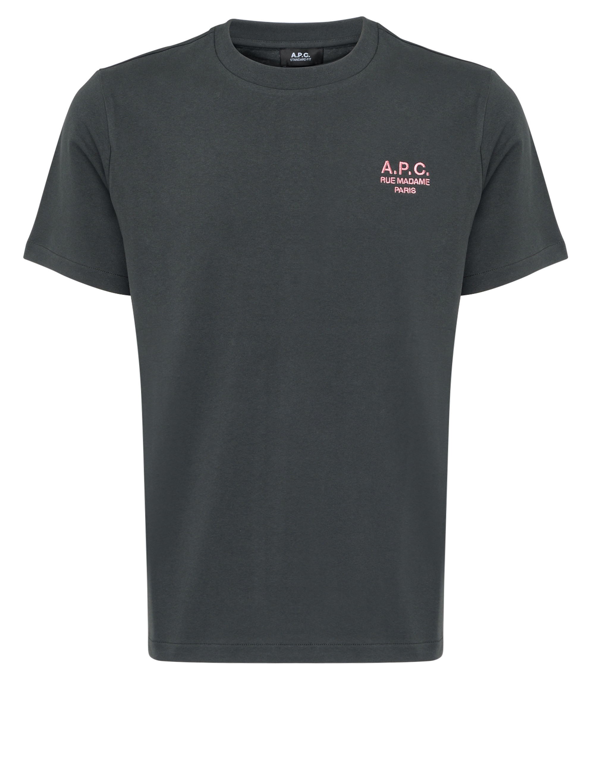 T-Shirt A.P.C. in gray cotton with pink logo | H-Brands T-Shirt A.P.C. in gray cotton with pink logo | H-Brands