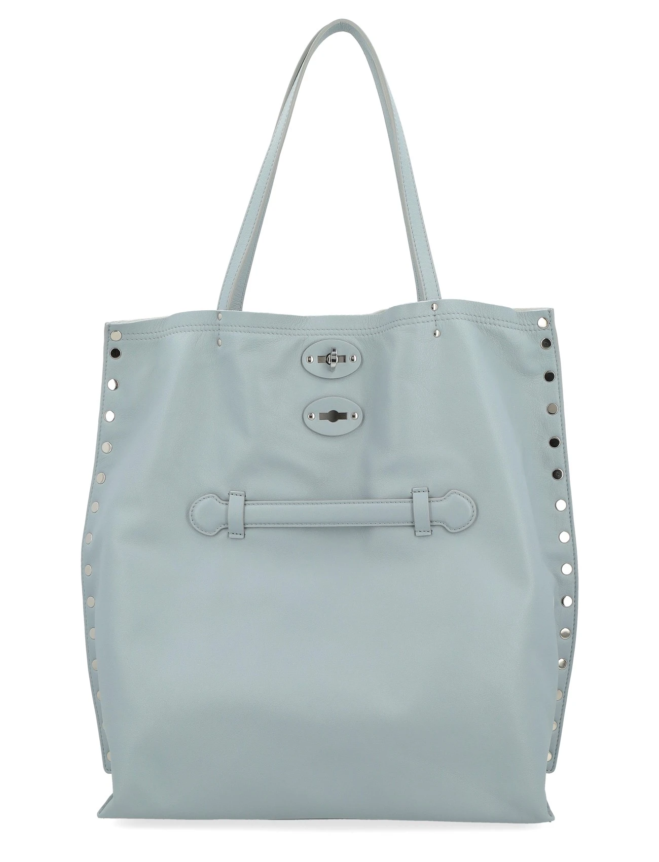 Borsa Shopper Zanellato A' Spasso Saeta M in pelle azzurra