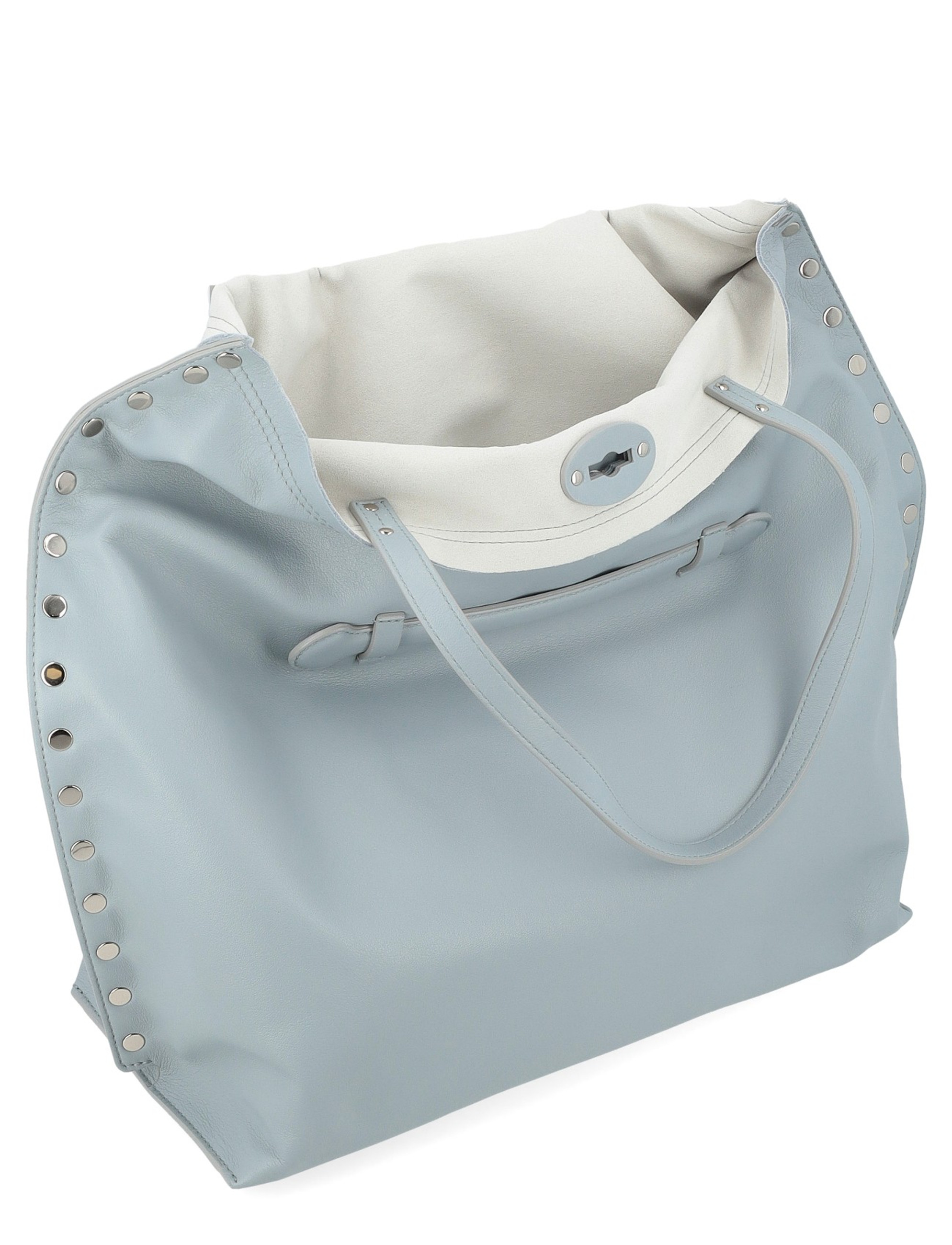 トートバッグ ZANELLATO Handbags (A SPASSO SAETA M 0687901910000Z0291) Borsa Shopper Zanellato A' Spasso Saeta M in pelle azzurra