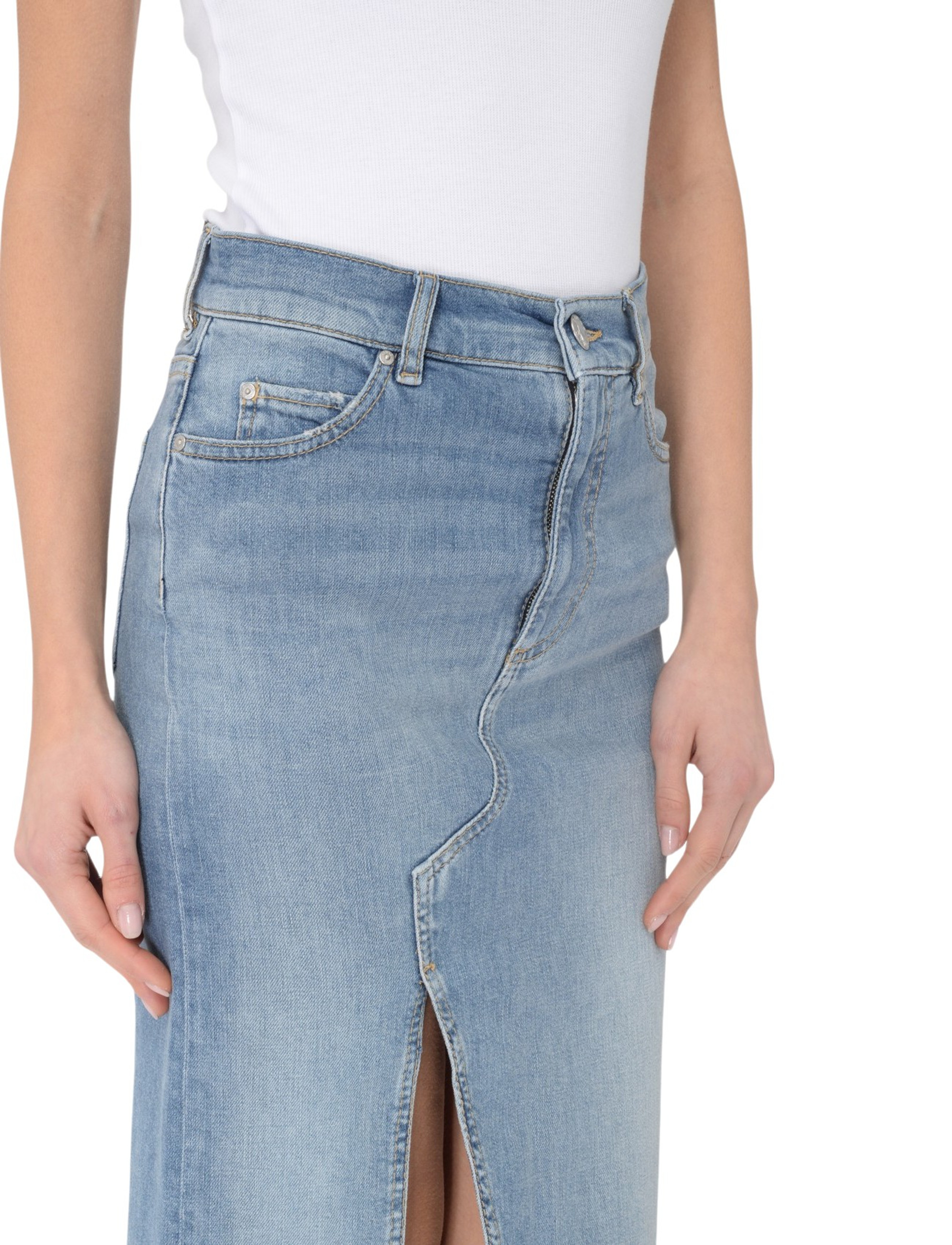 スカート PINKO SS25 IL CAIRO GONNA DENIM EASY (104628 A2EAPJE) Gonna Pinko in denim azzurro | H-Brands