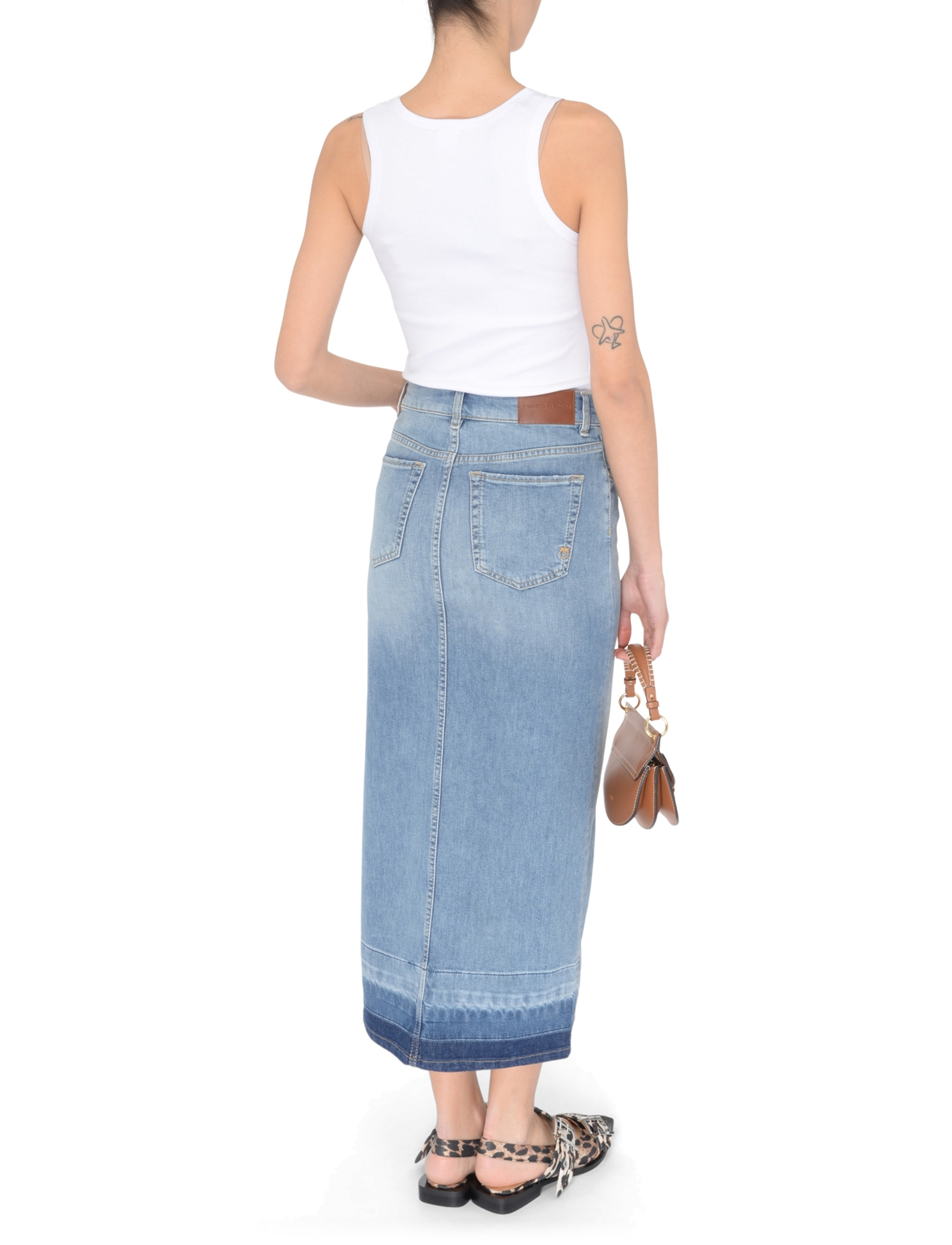 スカート PINKO SS25 IL CAIRO GONNA DENIM EASY (104628 A2EAPJE) Gonna Pinko in denim azzurro | H-Brands