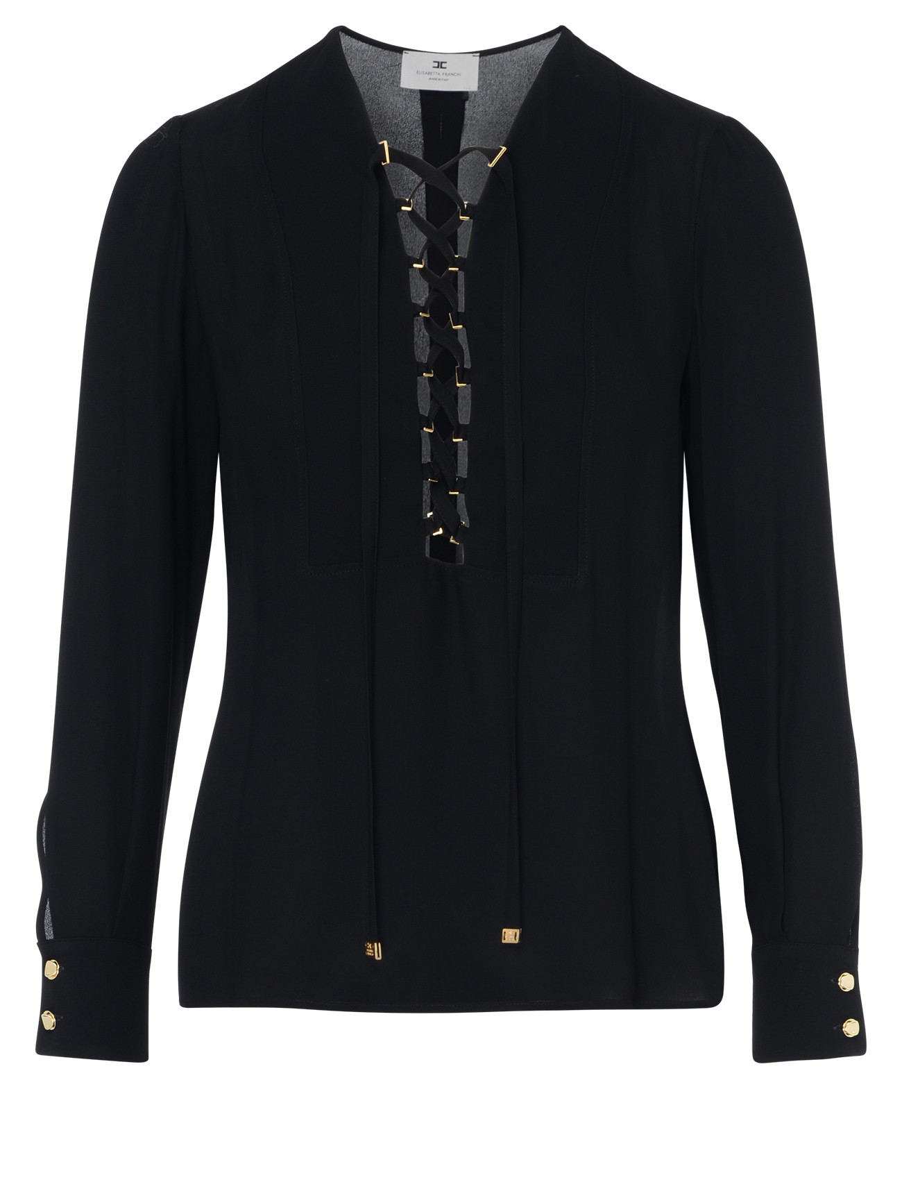 Elisabetta Franchi black Elisabetta Franchi blouse with ties | H