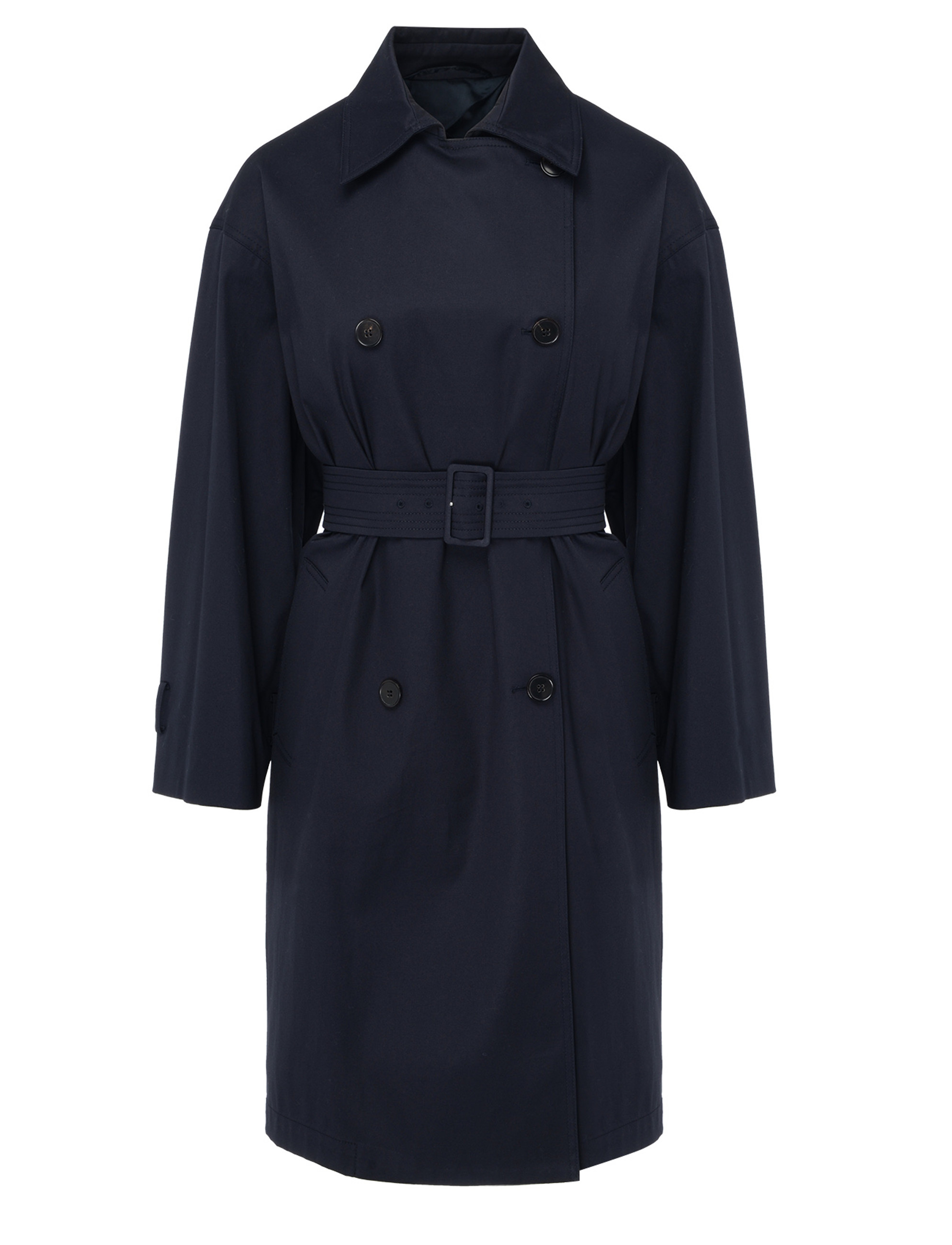 トレンチコート Max Mara Studio 'Ebrien' trench coat (2516021031600 004) Max Mara Studio Ebrien blue cotton trench coat | H-Brands