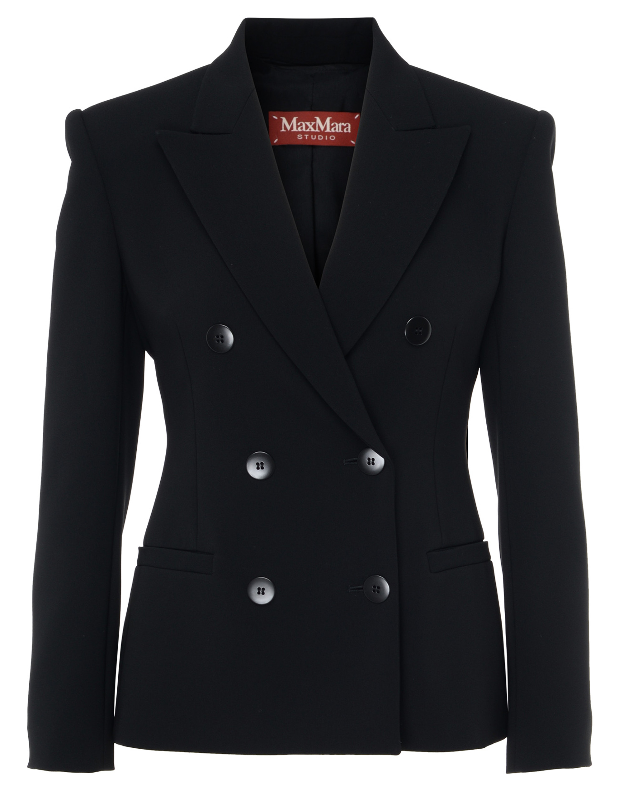 アウターその他 MAX MARA STUDIO Woman Blazer Black 2516041051600 001 Max Mara Studio Key blazer in black cady | H-Brands