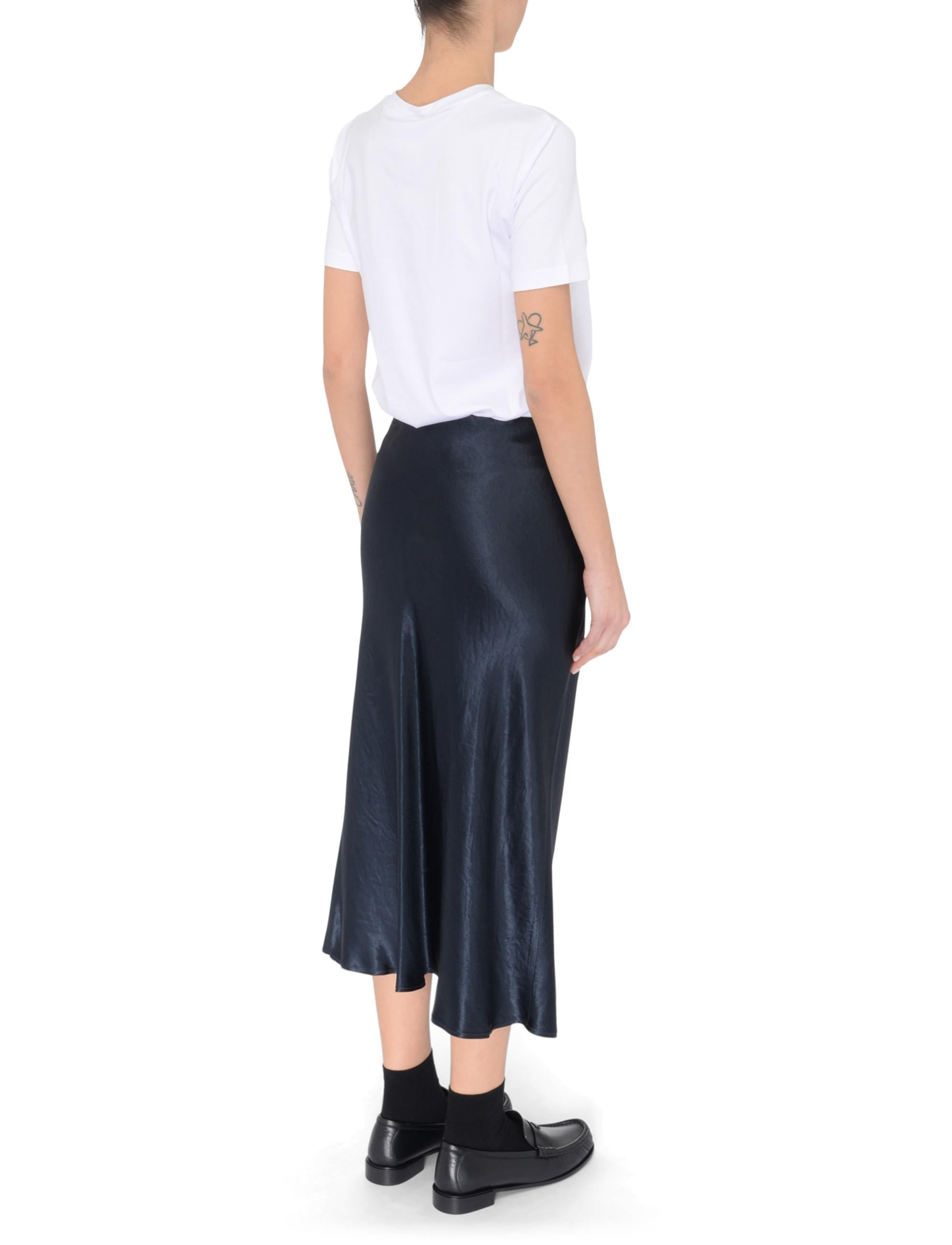 MAX MARA|SKIRTS (ALESSIO (16101017 011 / 16101017600 01 Max Mara MM Alessio Skirt in Dark Blue Satin | H-Brands