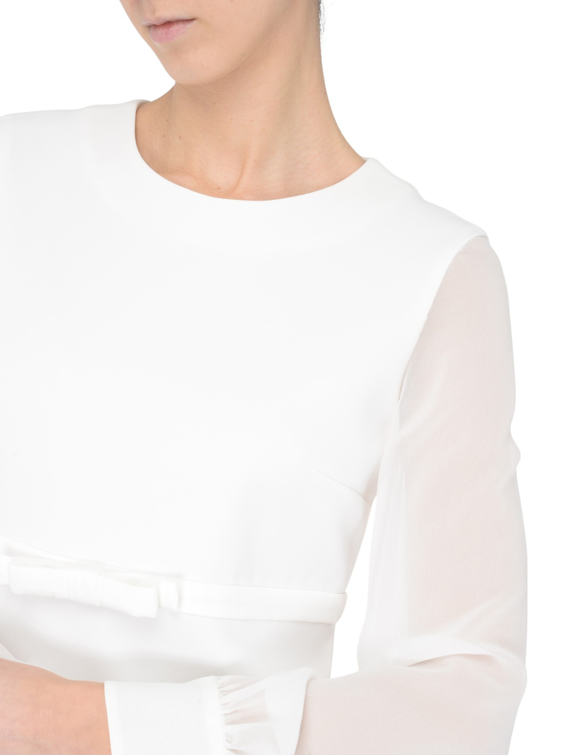 Max Mara Studio Ritmo minidress in white cady with bow | H Max Mara Studio Ritmo minidress in white cady with bow | H