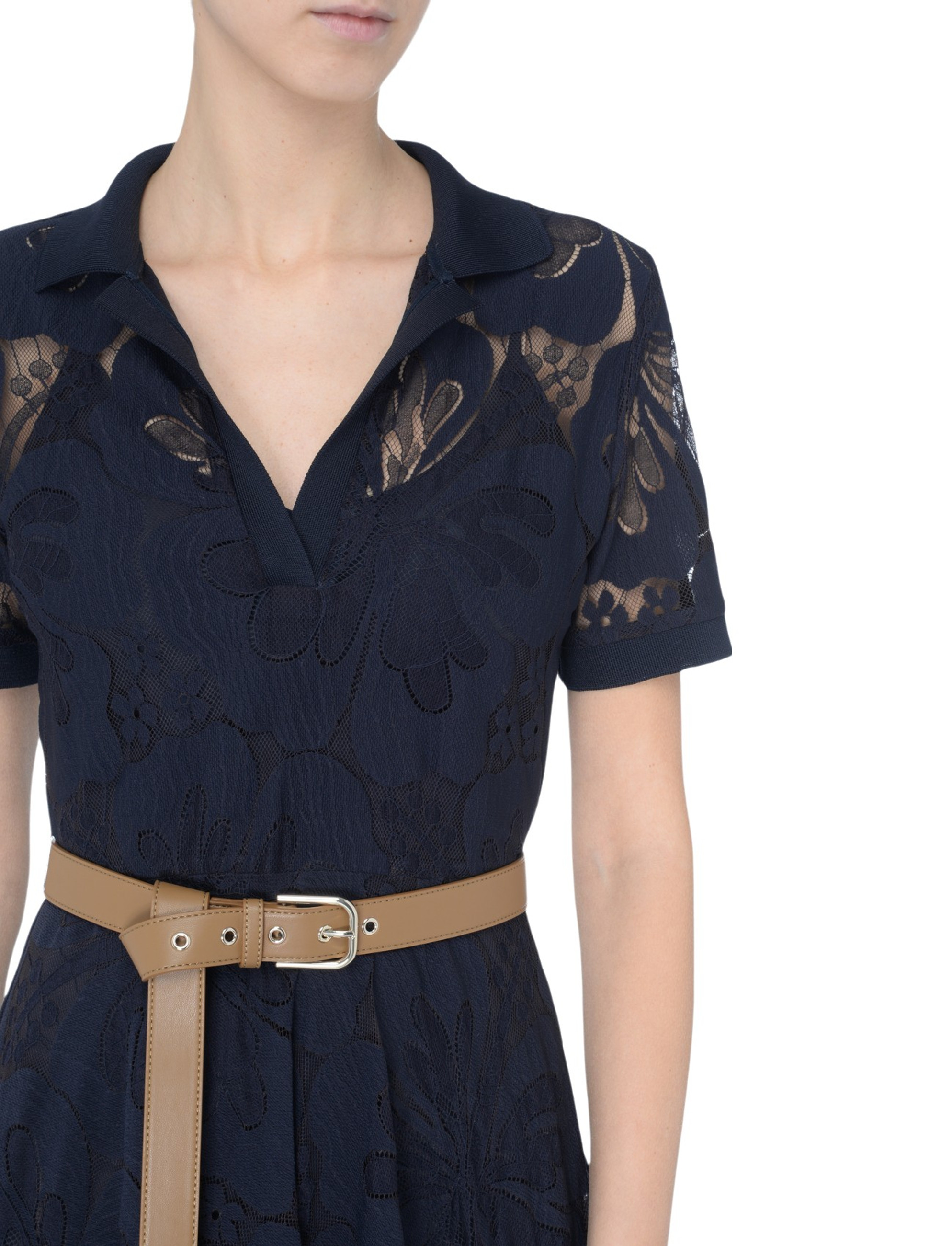 ワンピース MAX MARA STUDIO Woman Dress Blue 2516631011600 003 Max Mara Studio Lambro blue lace dress | H-Brands