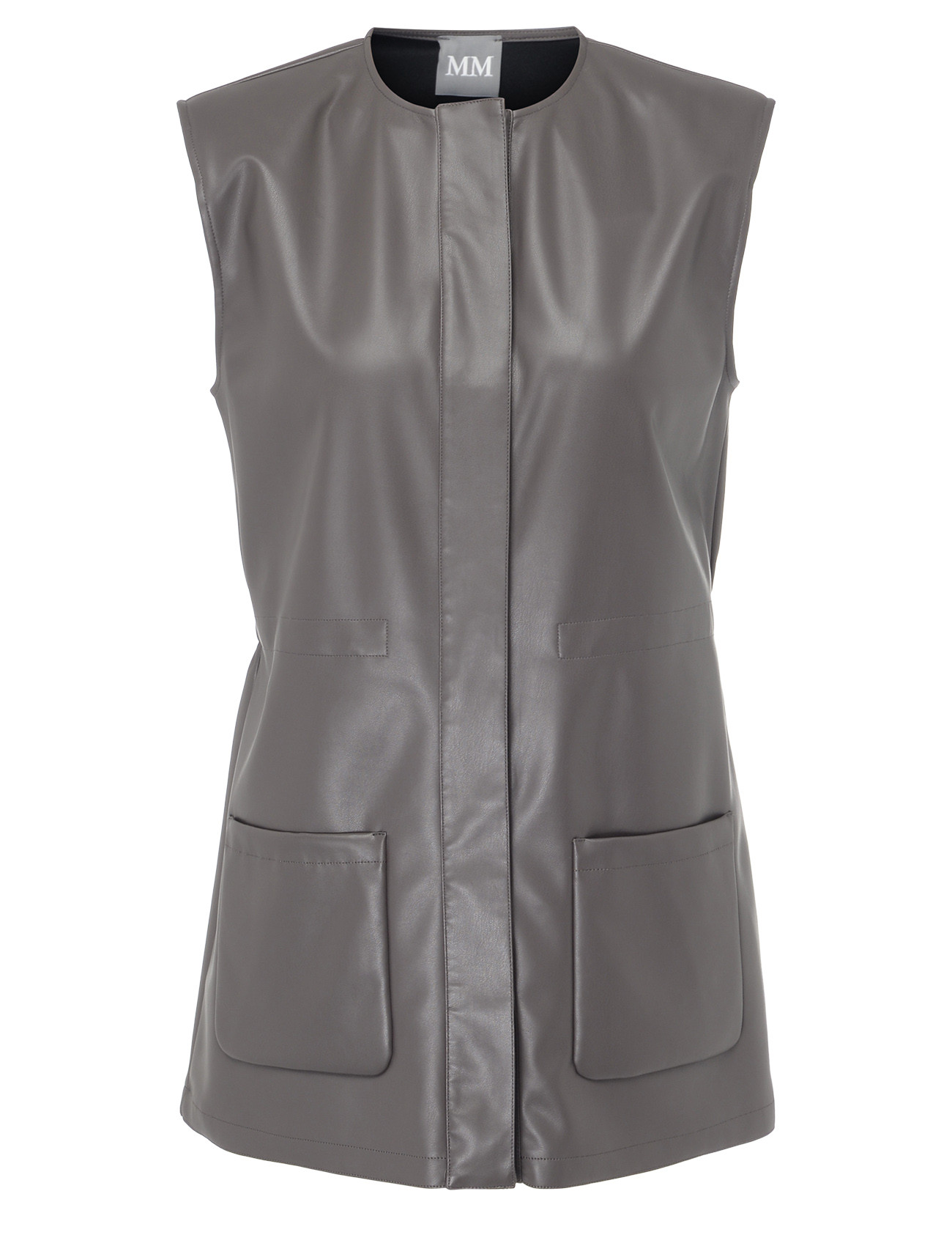 Max Mara MM Vest in Gray Vegan Leather | H-Brands