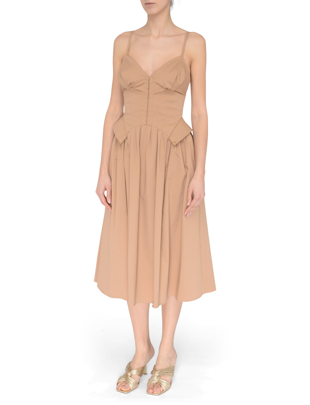 Elisabetta Franchi camel-colored Elisabetta Franchi midi dress | H