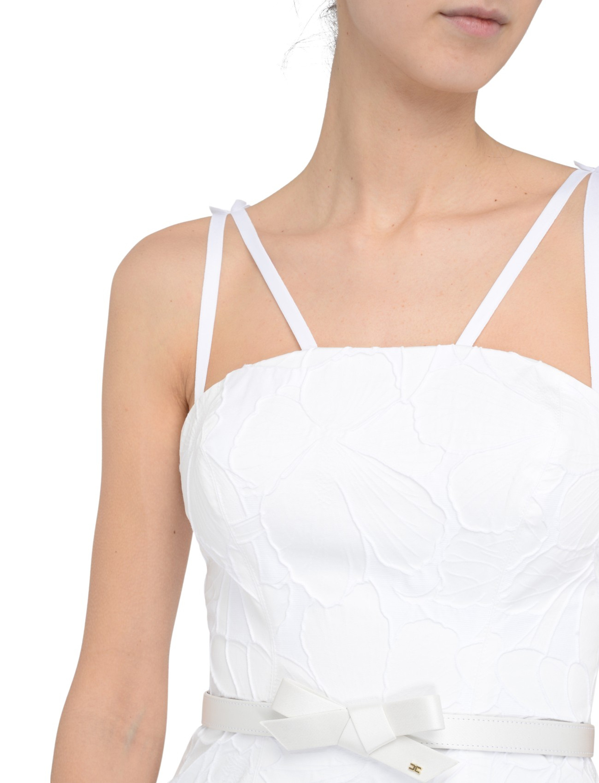 ワンピース ELISABETTA FRANCHI Woman Dress Ivory AB752 360 ELISABETTA FRANCHI Women's long ivory dress with jewel