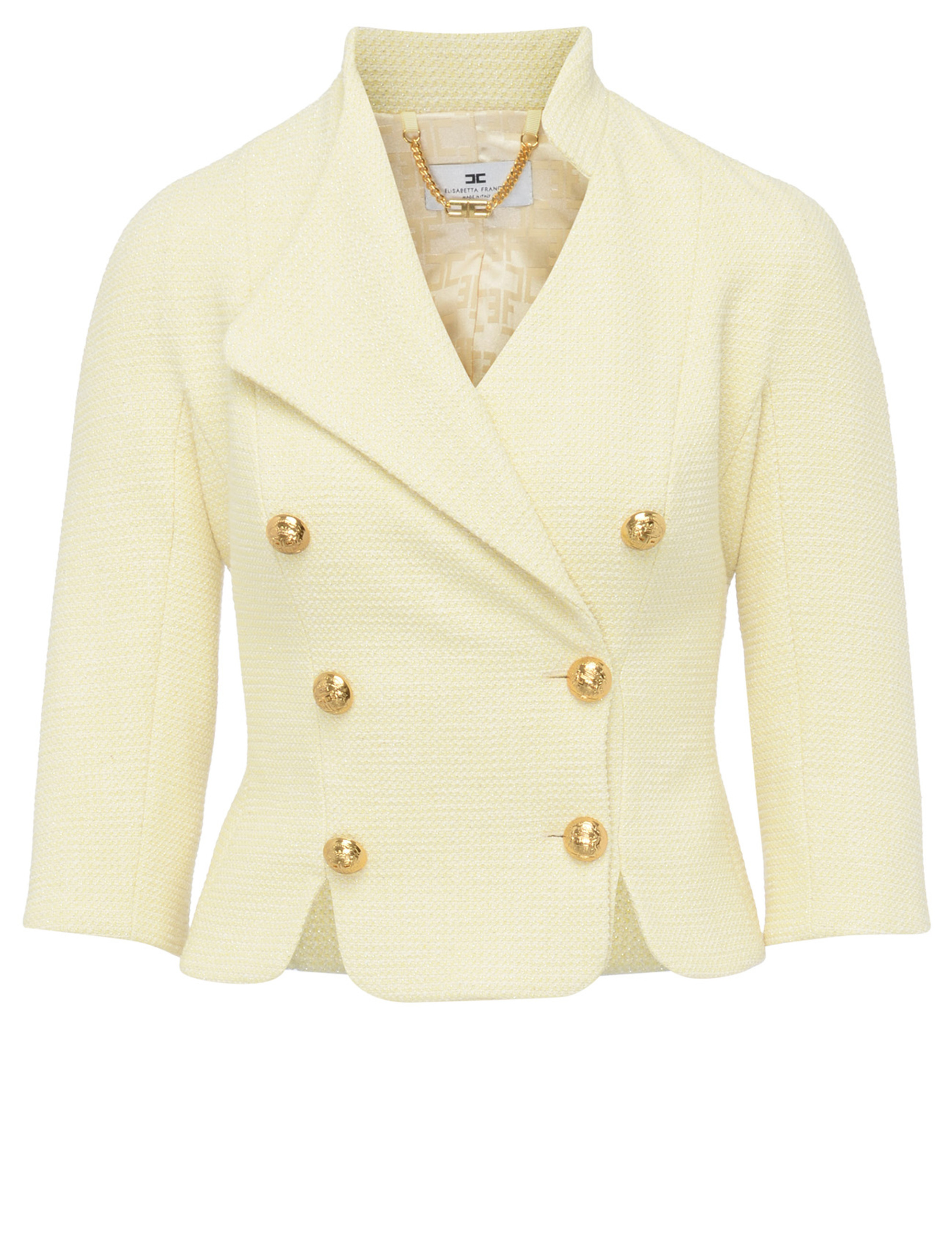 ジャケット ELISABETTA FRANCHI Women Jackets LGI16152E2DC7 Yellow Elisabetta Franchi yellow tweed jacket | H-Brands