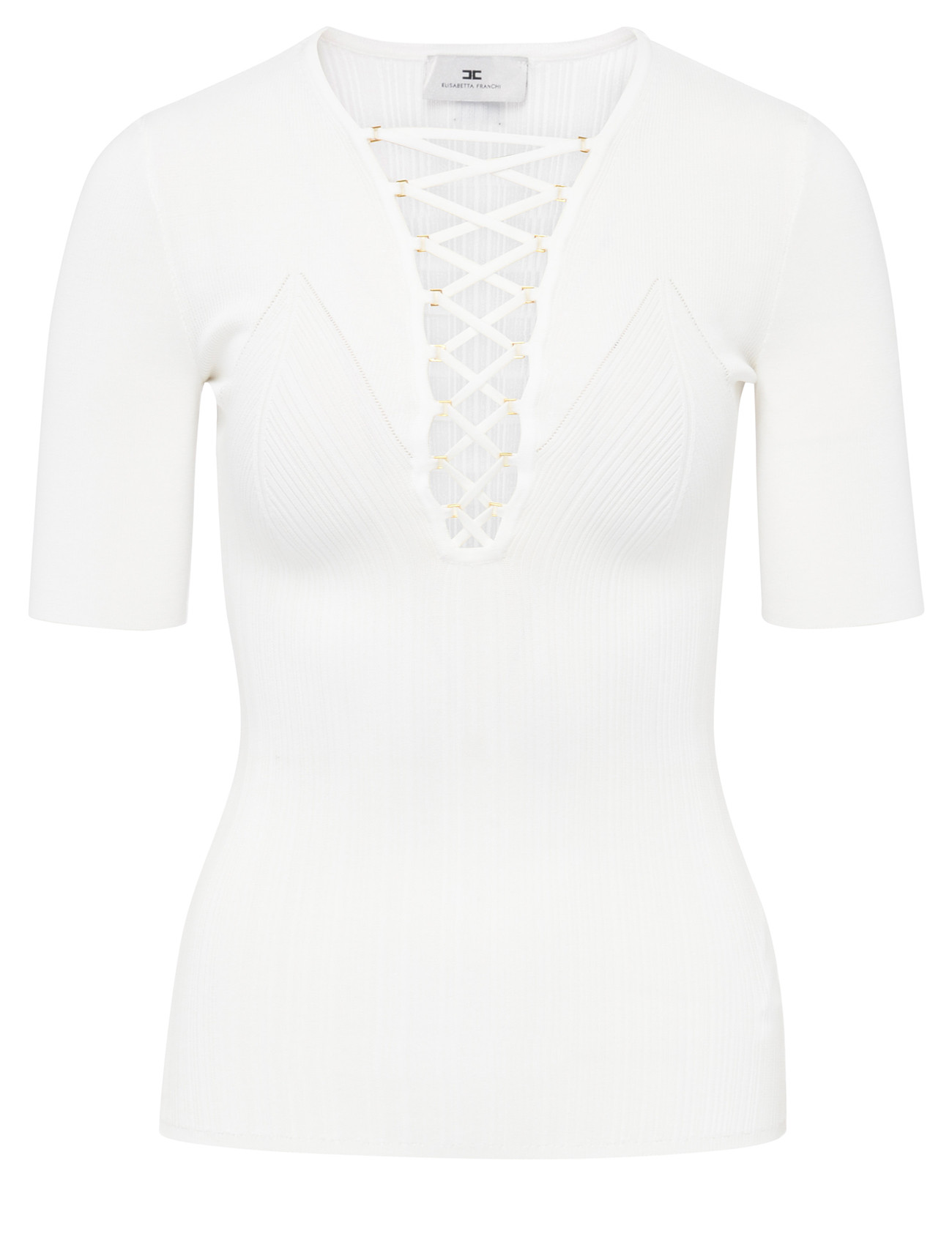 Elisabetta Franchi ivory-colored Elisabetta Franchi top with laces