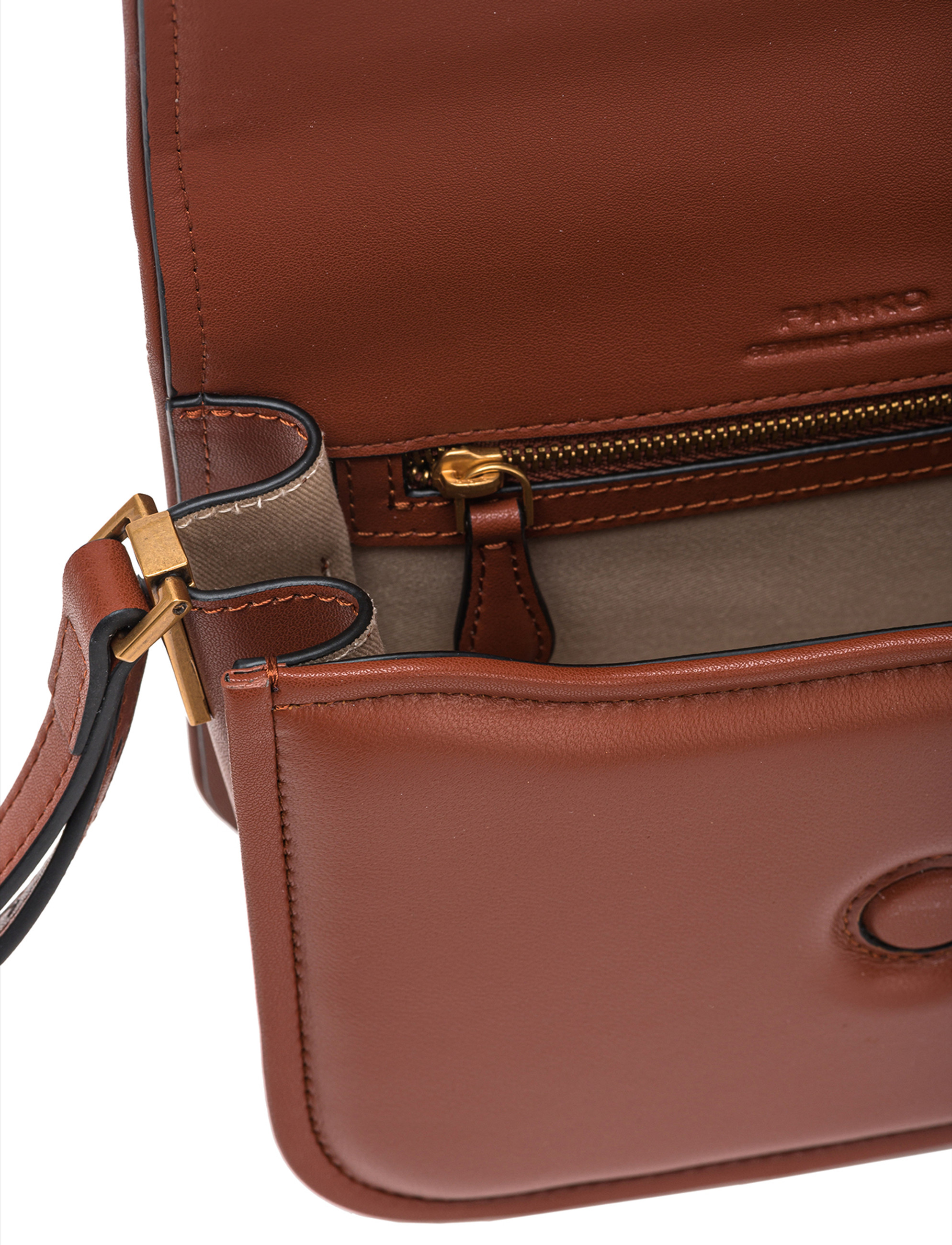 ★HPLLY LOVES LOVE★ Folds Bag_Yellow Brown Pinko Love Bag Box Mini brown leather bag | H-Brands