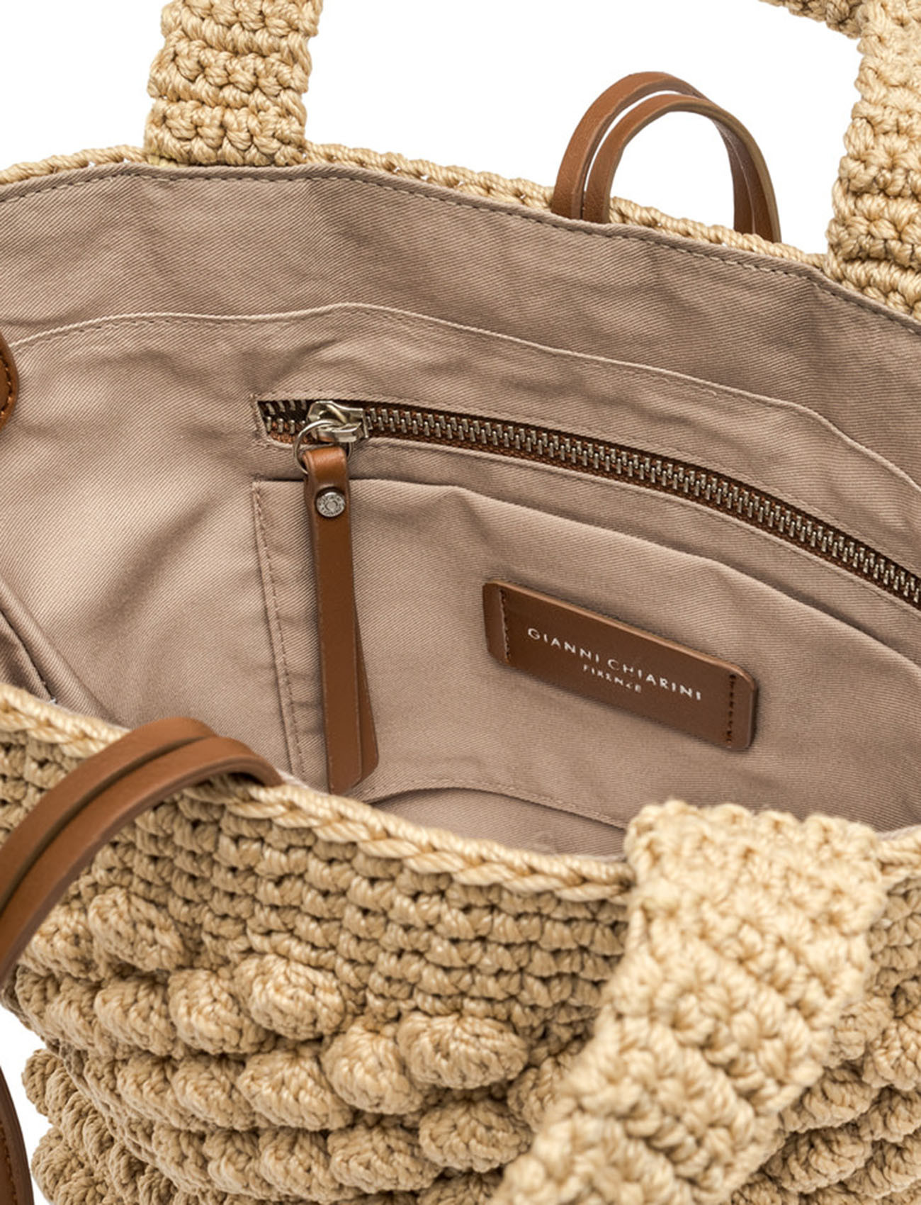 Gianni Chiarini Bag in Natural-Colored Fabric | H-Brands
