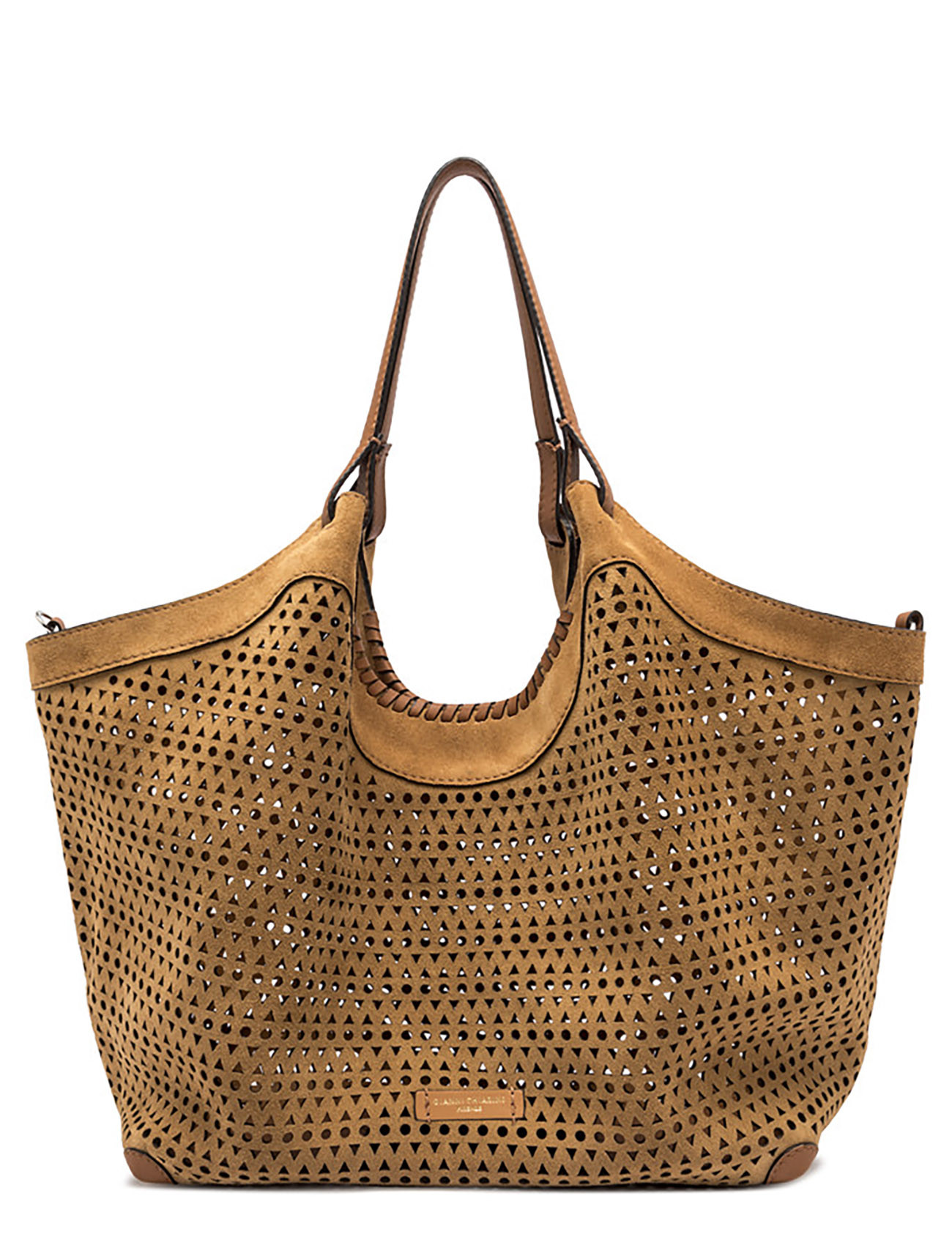 Gianni Chiarini Shoulder Bag in Brown Perforated Leather | H-Brands
