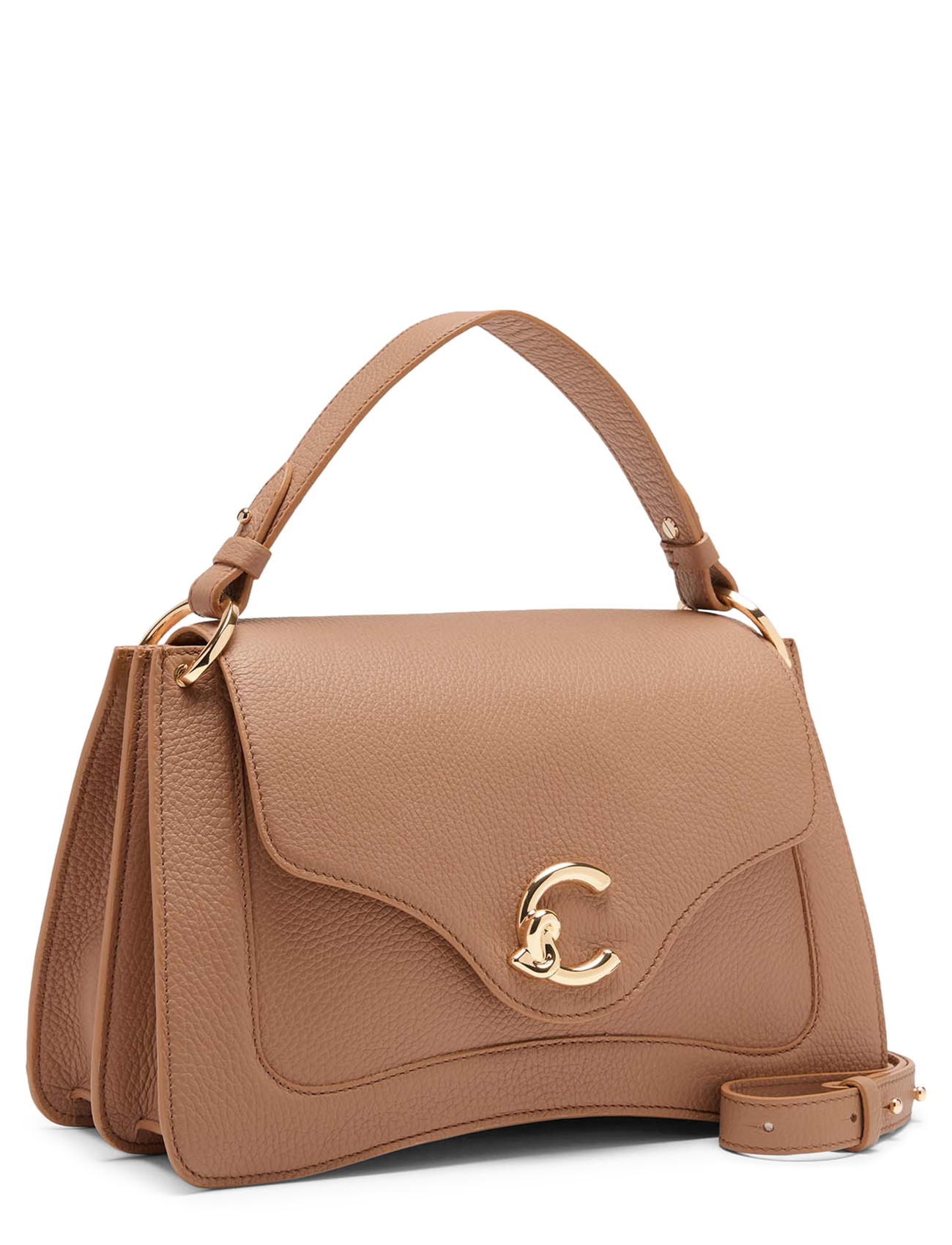 Sac à Main Coccinelle En Cuir Marron Clair - Vintage, Occasion Très Bon état