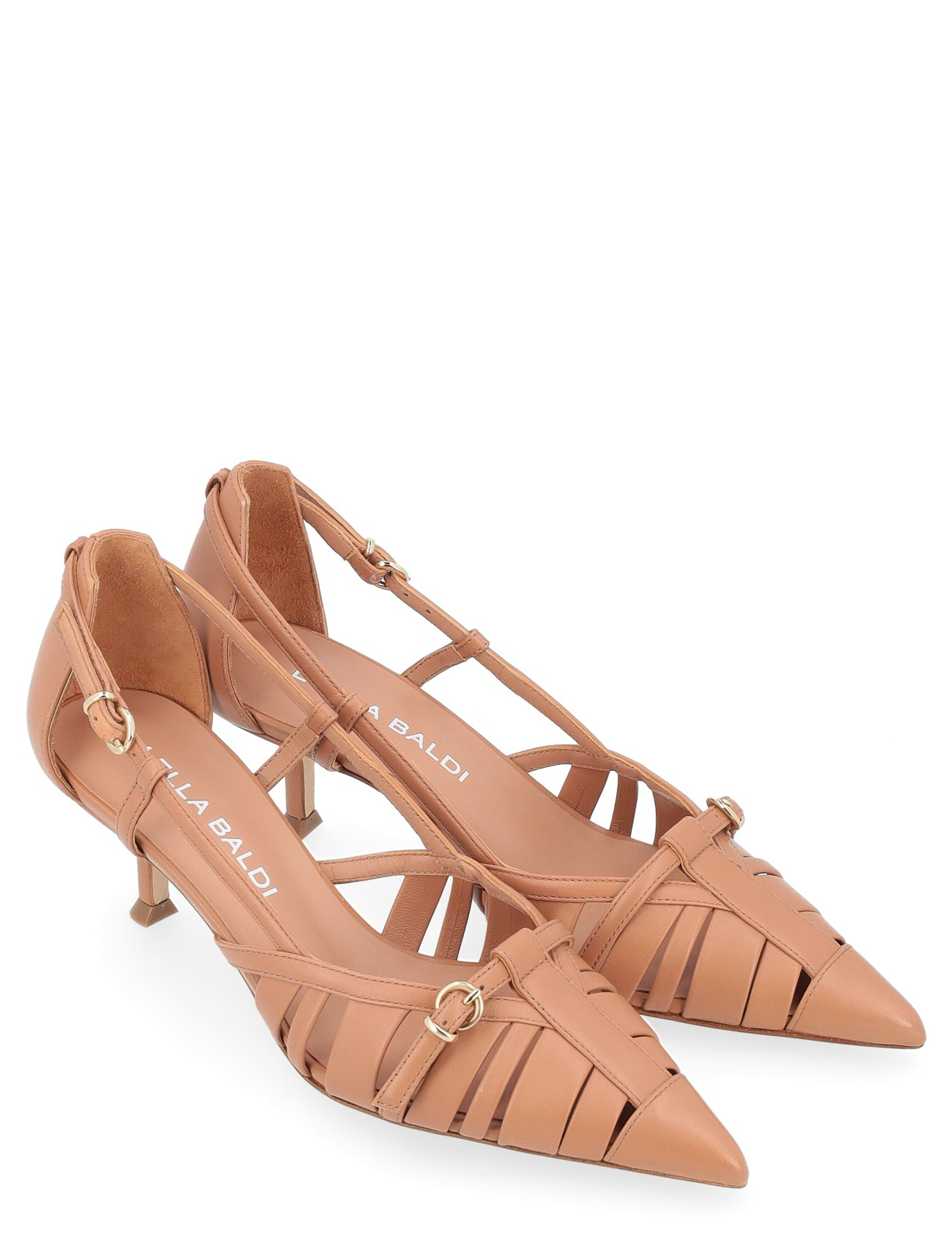 Lella Baldi Diva décolleté in mocha mousse-colored leather Lella Baldi Diva décolleté in mocha mousse-colored leather