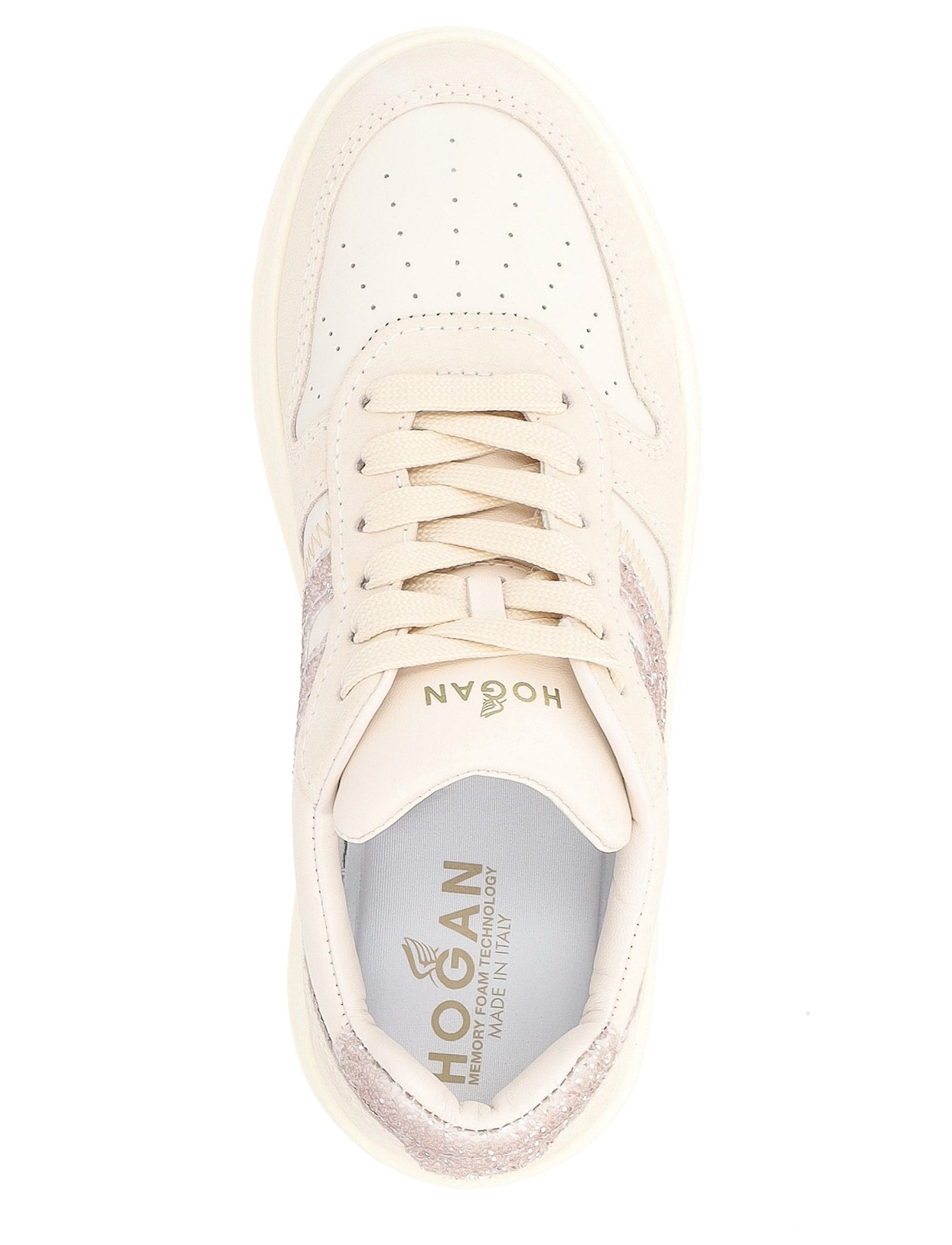 HOGAN HXW6300FG50U4J0CAS 関税送料込 Hogan H630 ivory and gold leather sneaker | H-Brands
