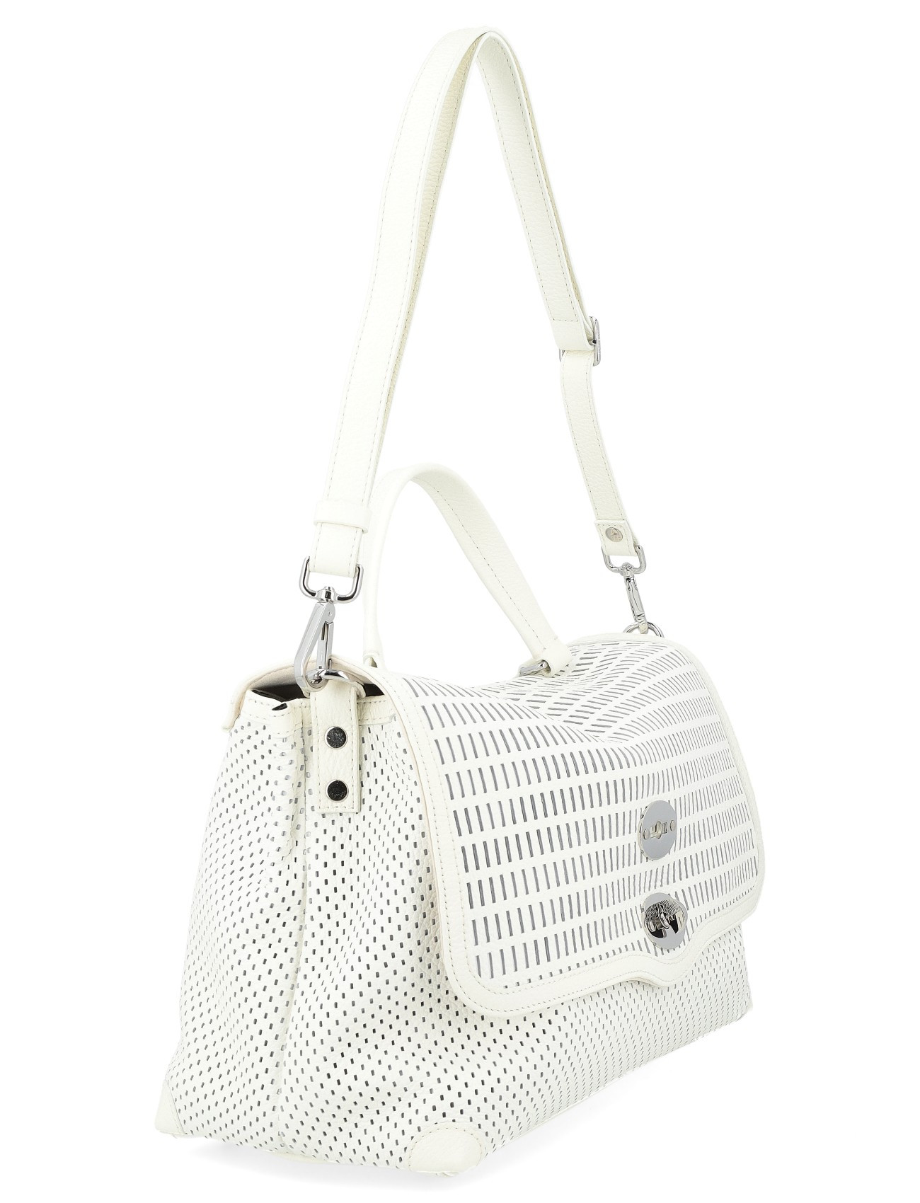 Zanellato M Bag in White Perforated Leather | H-Brands