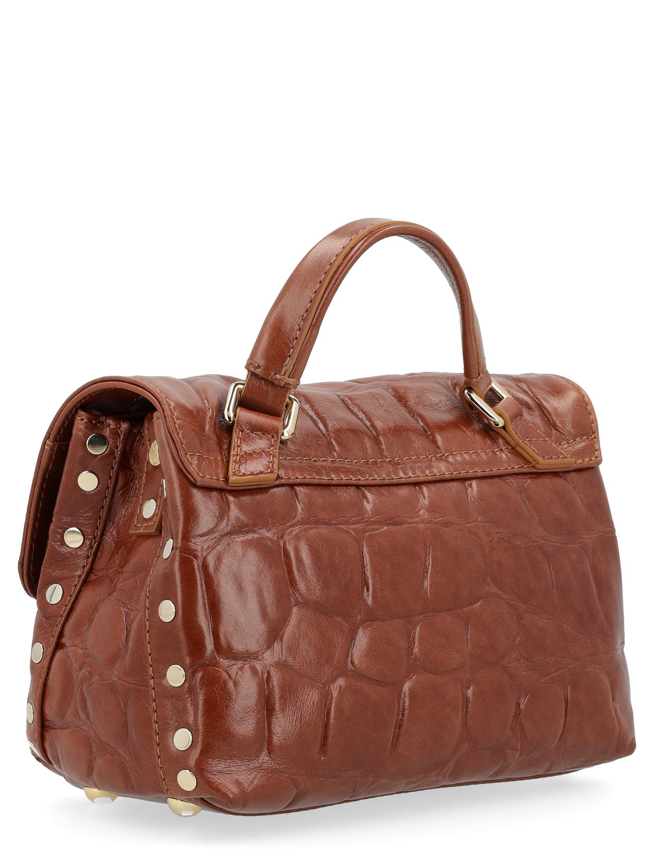 Zanellato Baby Bag in Brown Crocodile-Print Leather | H-Brands