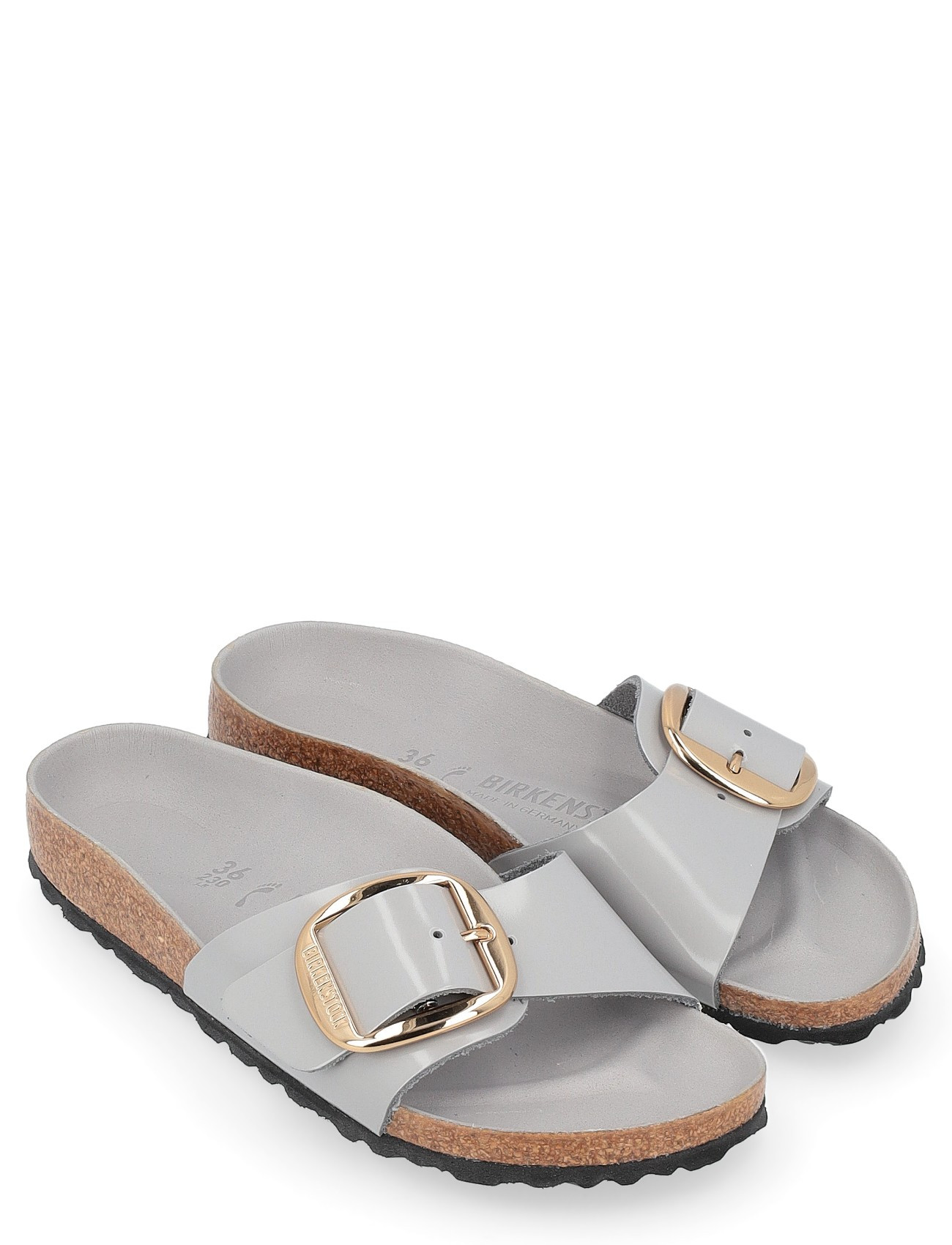 Birkenstock Madrid Big Buckle sandal in gray leather | H-Brands