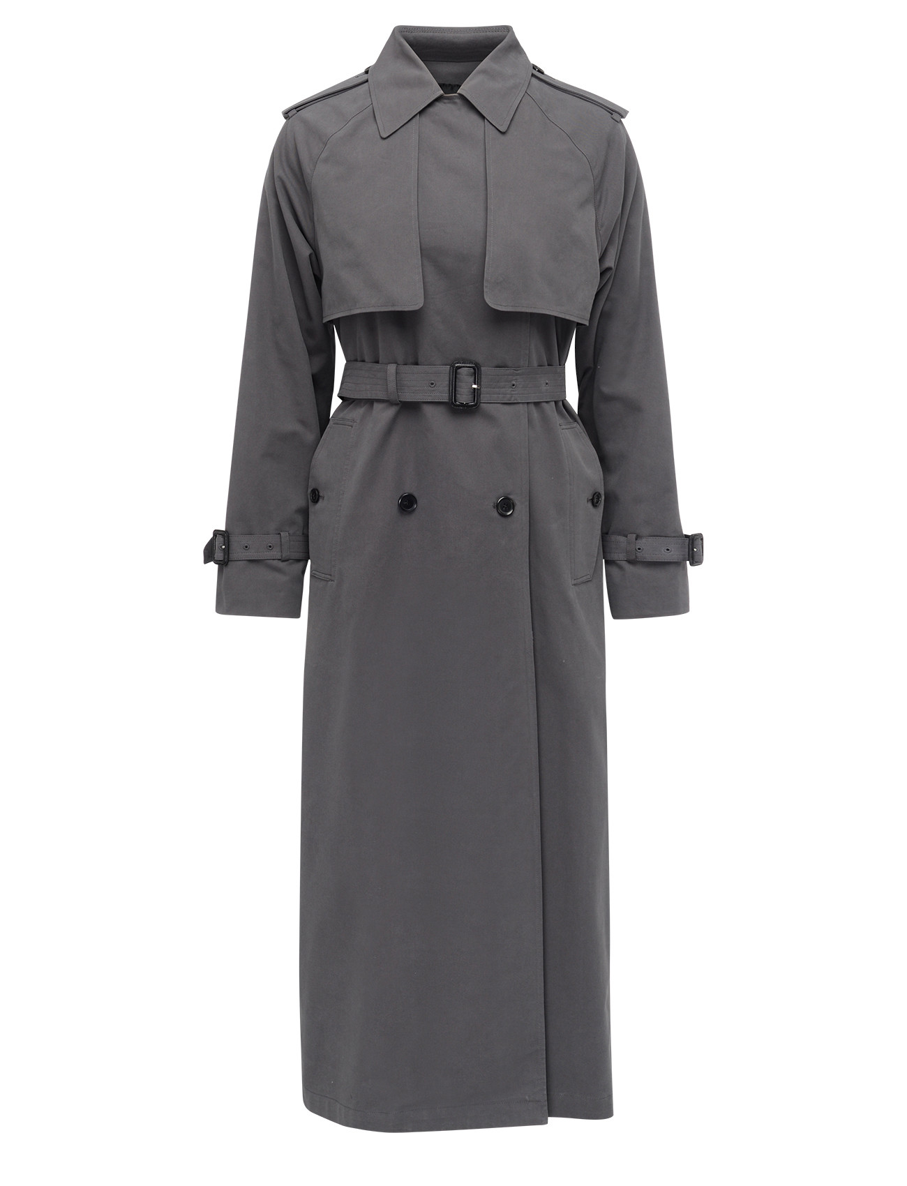 Trench Pinko in cotone delavè grigio