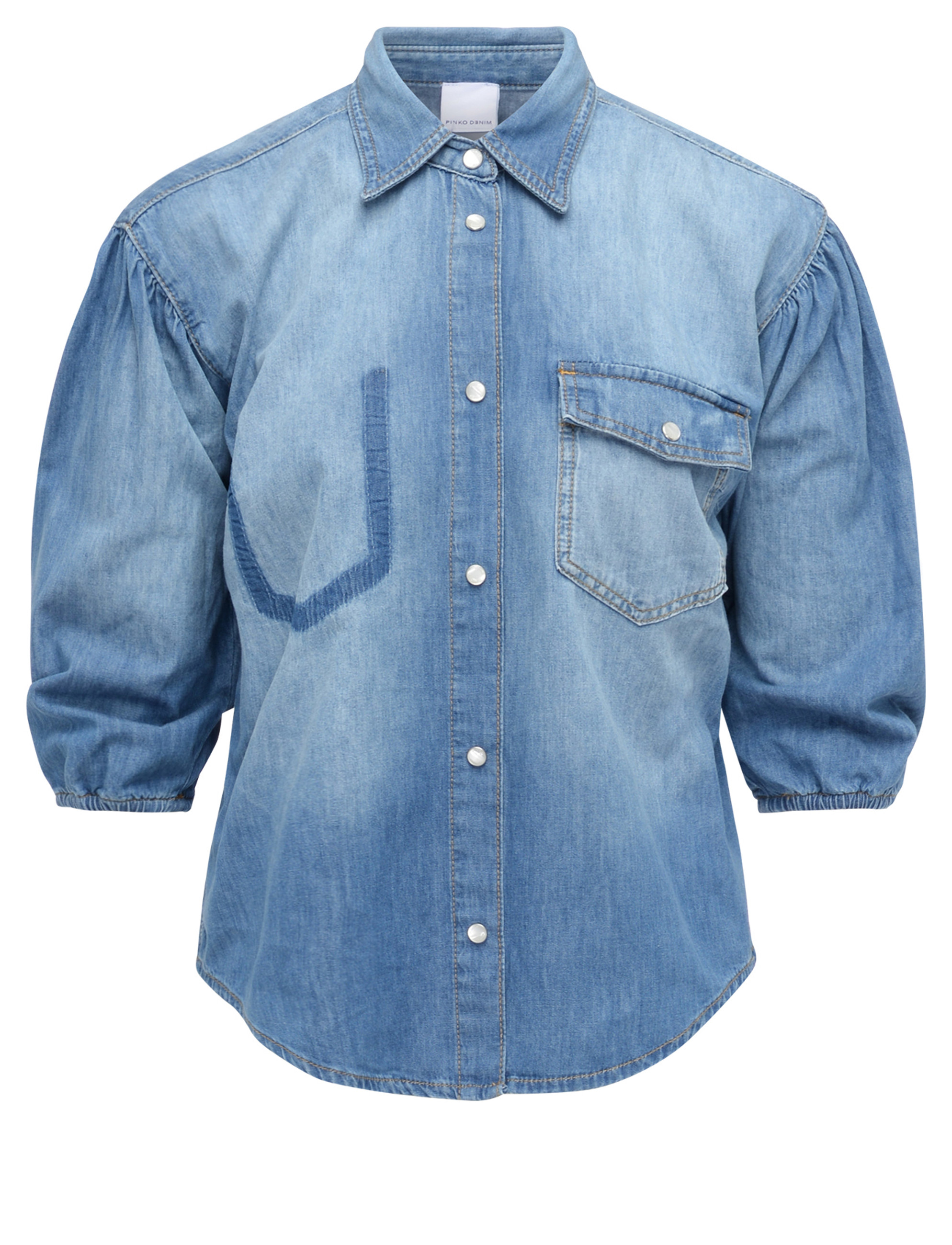 Pinko blue cotton denim shirt