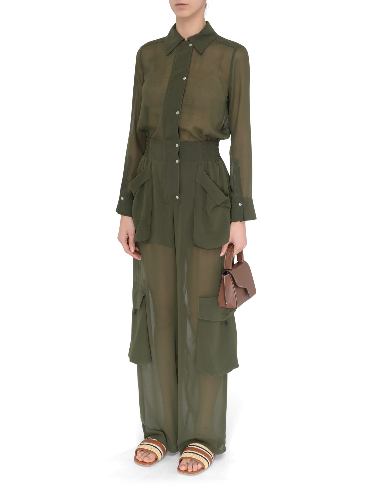 Pinko Jumpsuit Pinko military green georgette | H-Brands