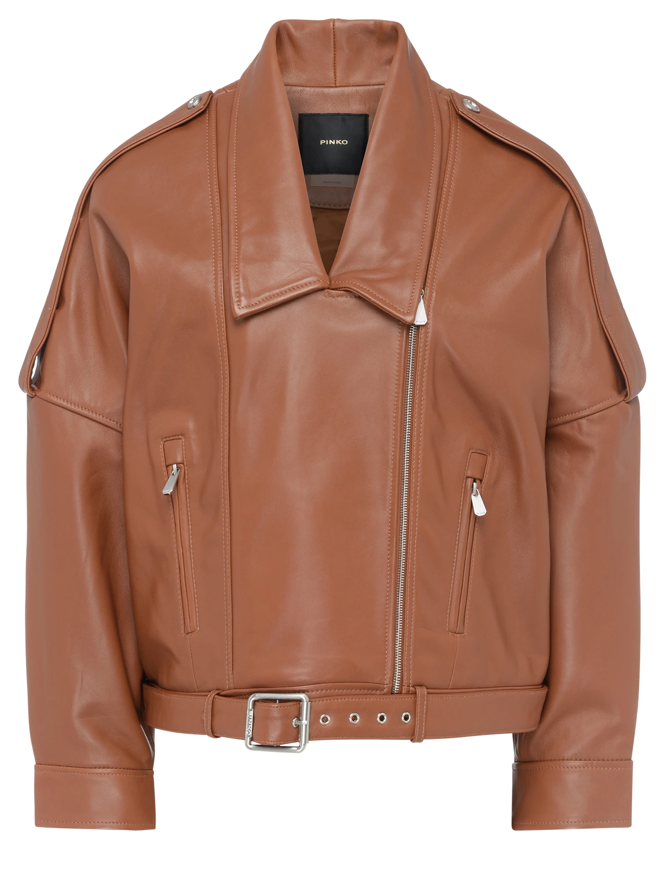 PINKO - レザージャケット PINKO ピンコ Pinko leather-colored Pinko biker jacket | H-Brands