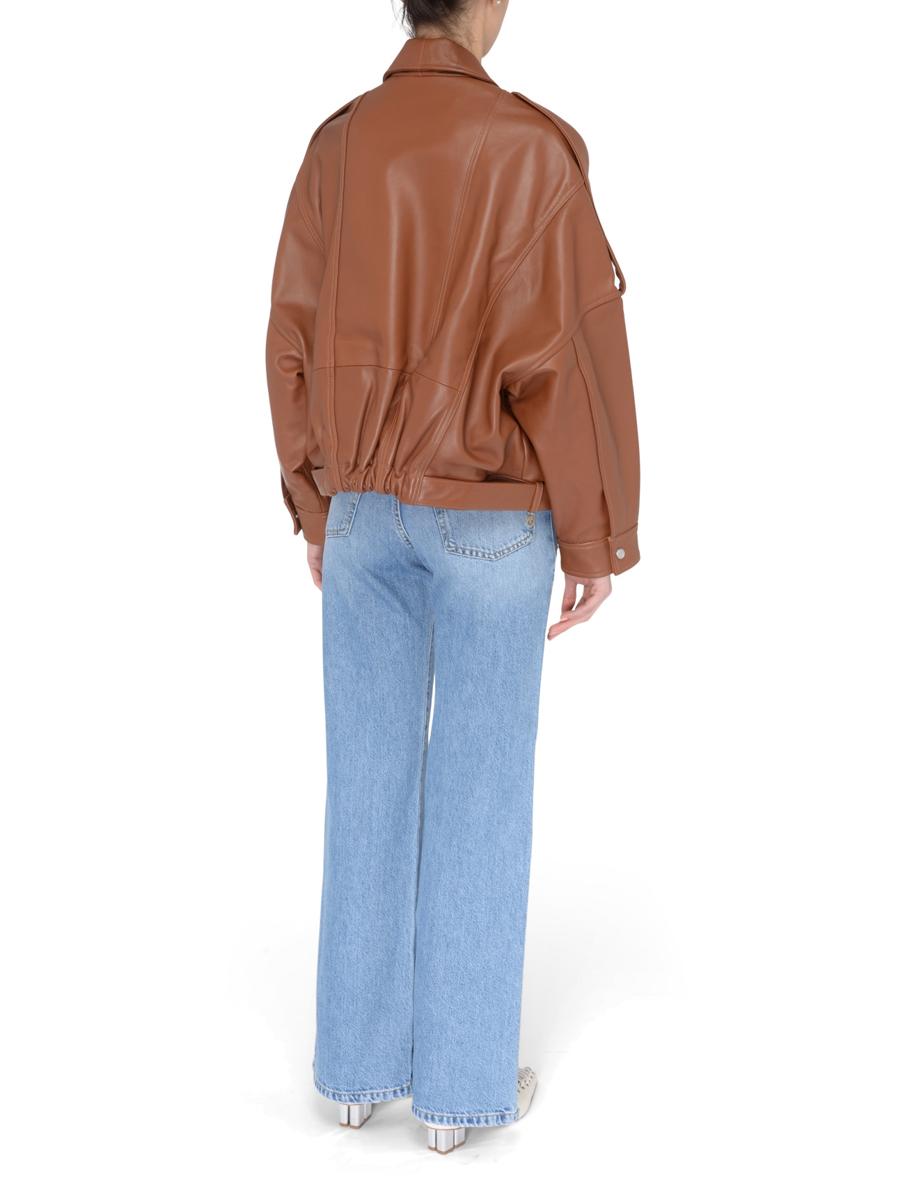 Pinko leather-colored Pinko biker jacket | H-Brands