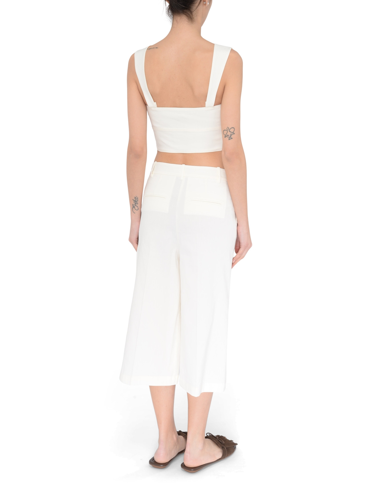 Crop top Pinko in lino color bianco | H-Brands