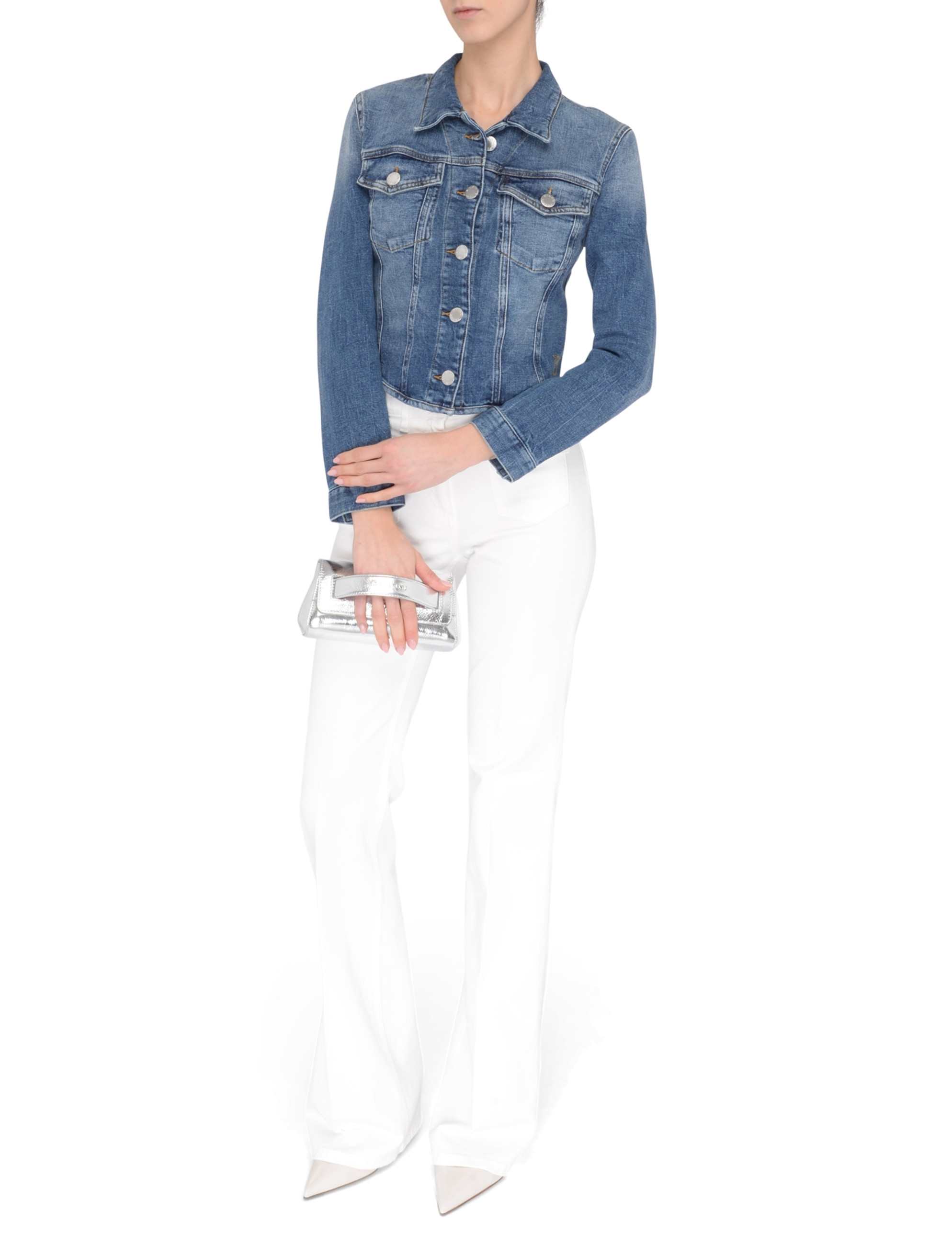 アウターその他 PINKO Woman Blazer Denim 104972A2I5 PJZ Bustier jacket in indigo denim PINKO → Shop Online