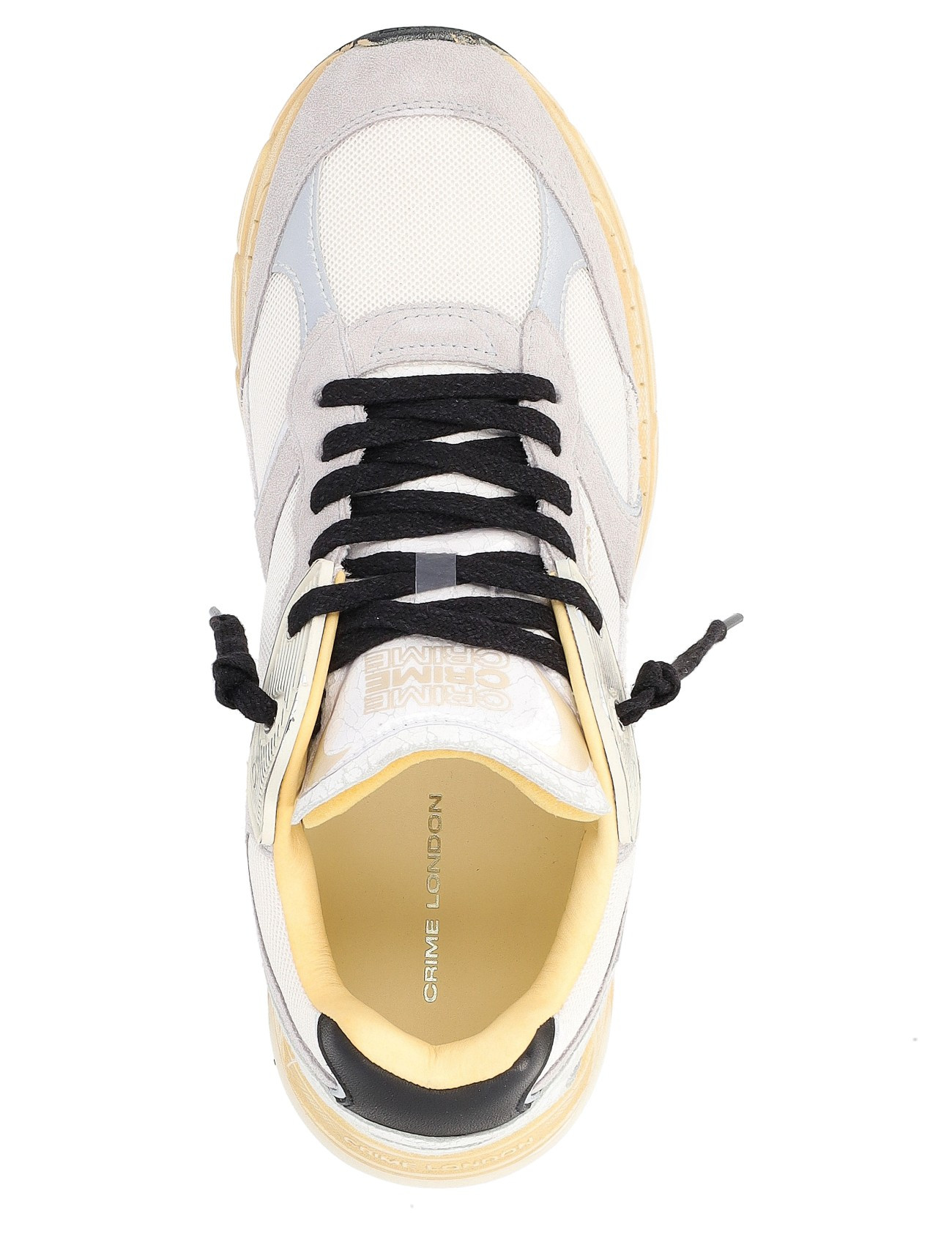 Crime London sneakers in gray and white suede and fabric | H-Brands