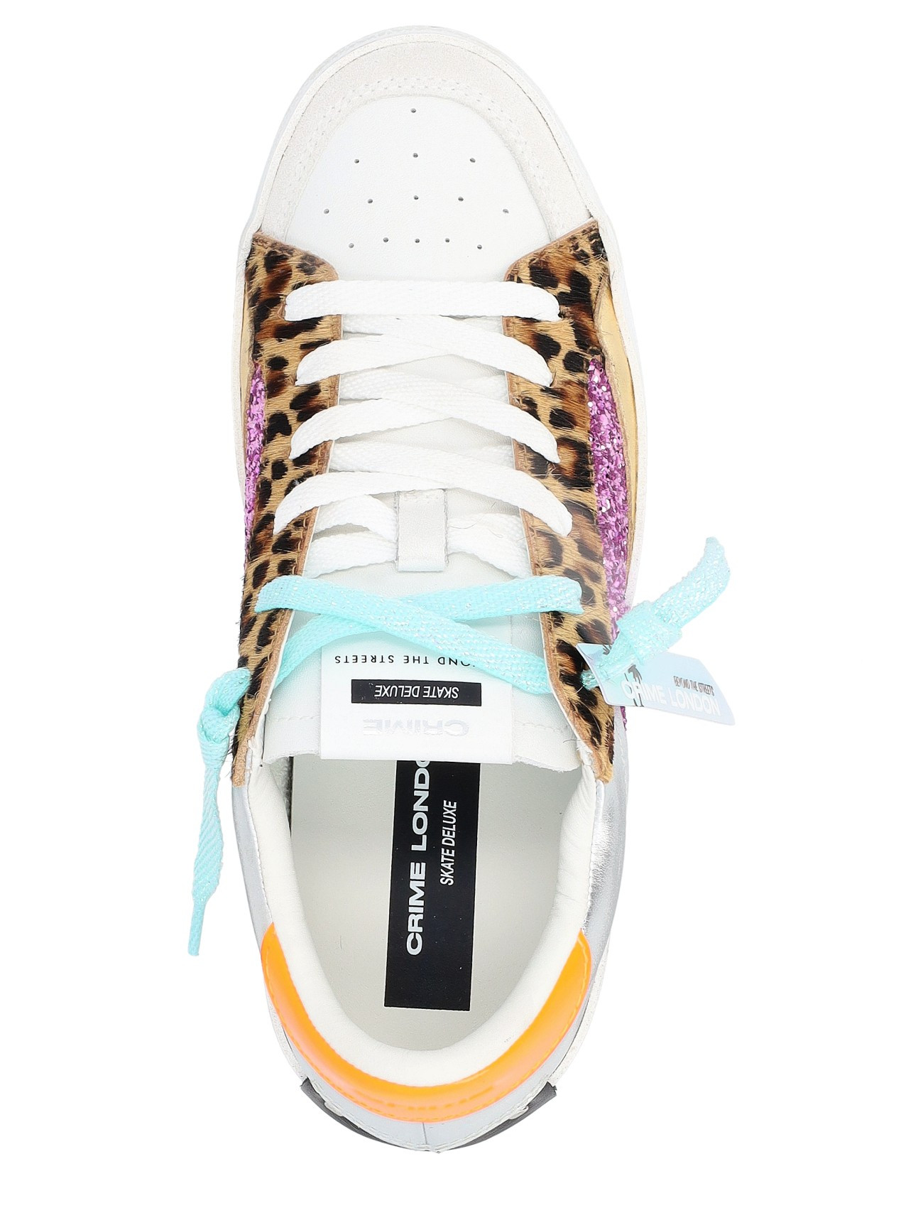 Sneaker Crime London Sk8 Wedge in lamina argento H-Brands