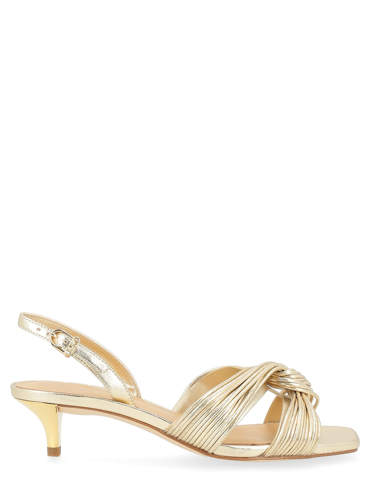 Sandalo con tacco Michael Kors Alessia in pelle vegana oro | H-Brands
