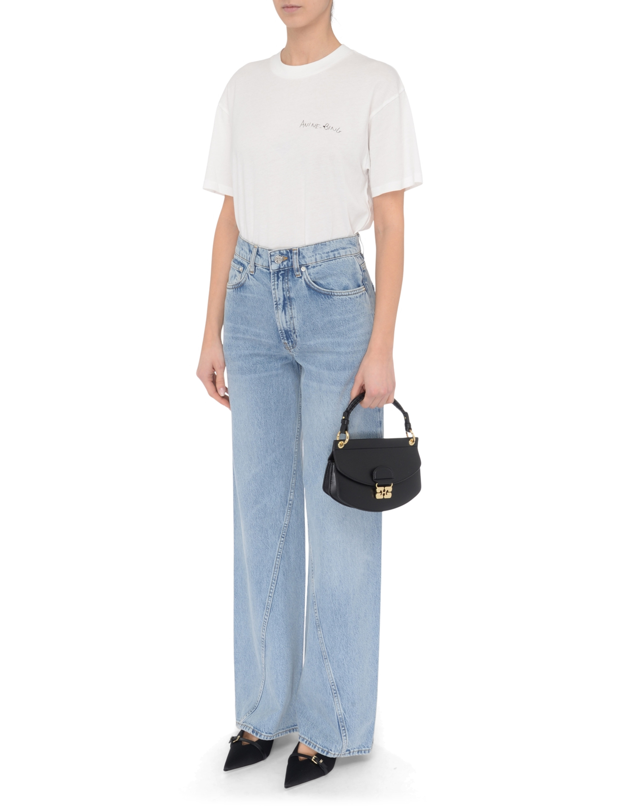 デニム・ジーパン ANINE BING Woman Jeans Blue A0610396 WHD63 Jean Anine Bing Brie en denim bleu clair | H-Brands