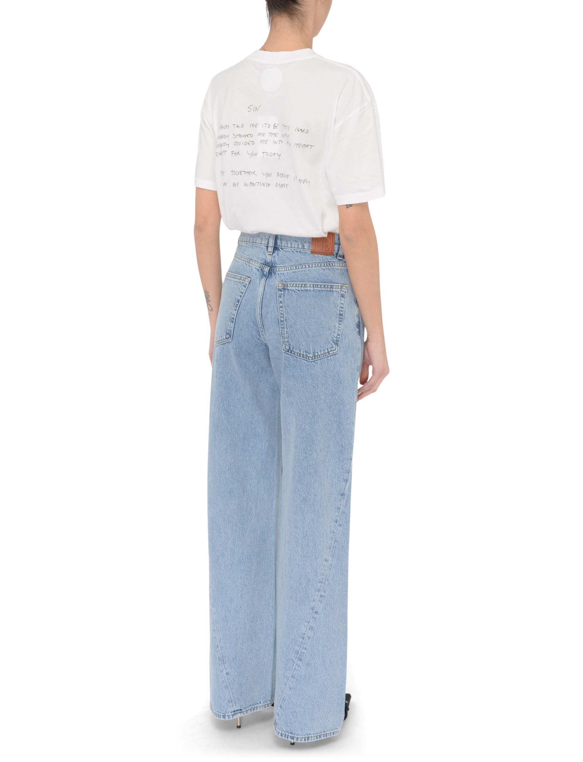デニム・ジーパン ANINE BING Woman Jeans Blue A0610396 WHD63 Jean Anine Bing Brie en denim bleu clair | H-Brands