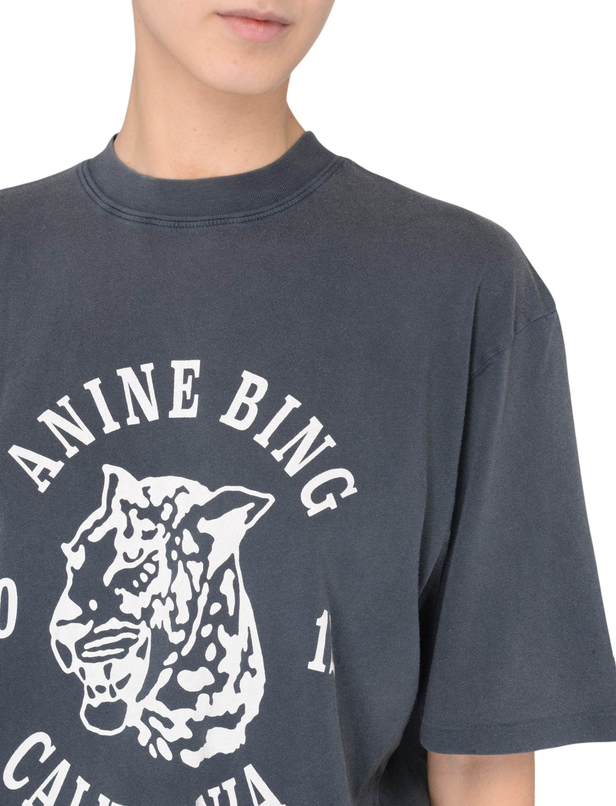 T-Shirt Anine Bing Avi Collegiate Leopard gray | H-Brands