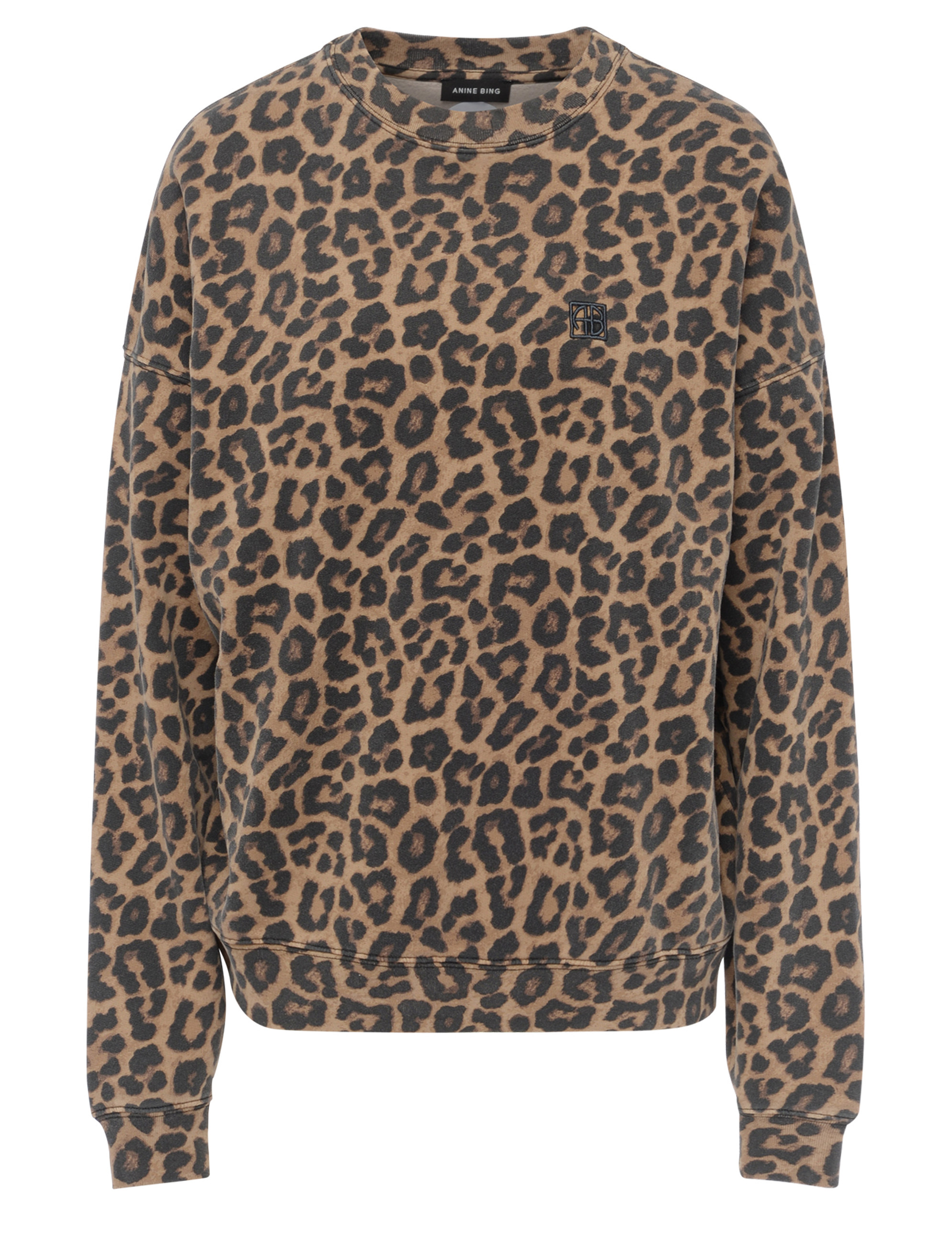 Anine Bing Miles cotton leopard print sweatshirt