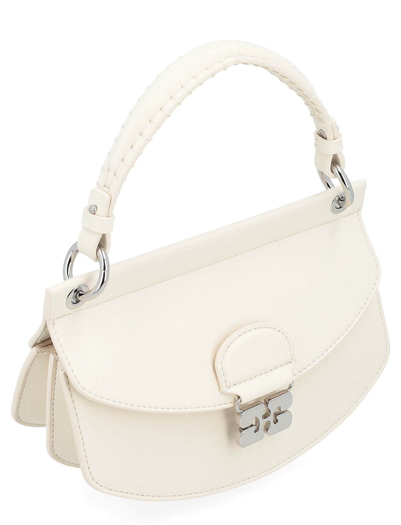 Ganni Mini White Leather Bag | H-Brands