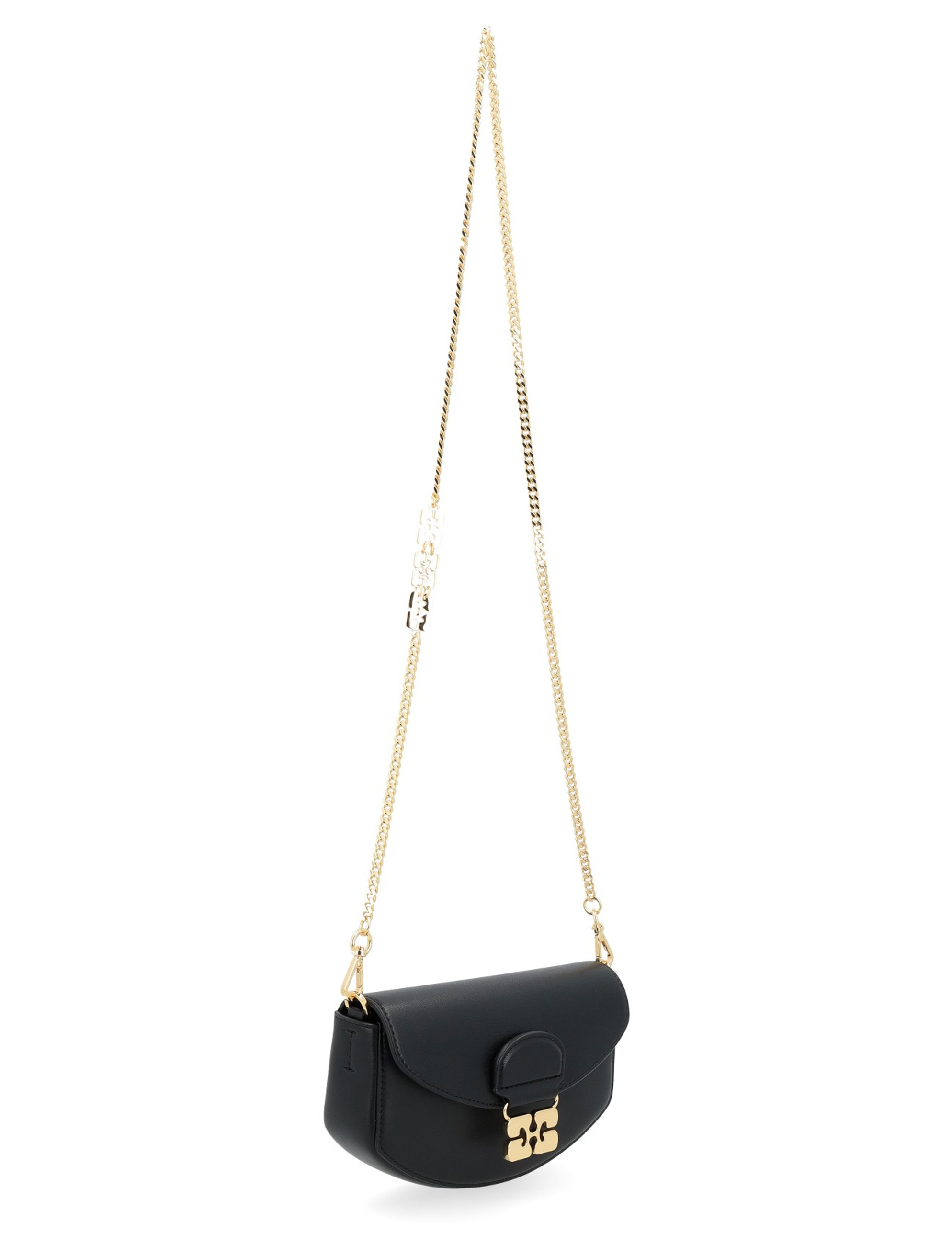 Ganni Apo-G Wallet On Chain Bag in Black Leather | H-Brands Ganni Apo-G Wallet On Chain Bag in Black Leather | H-Brands