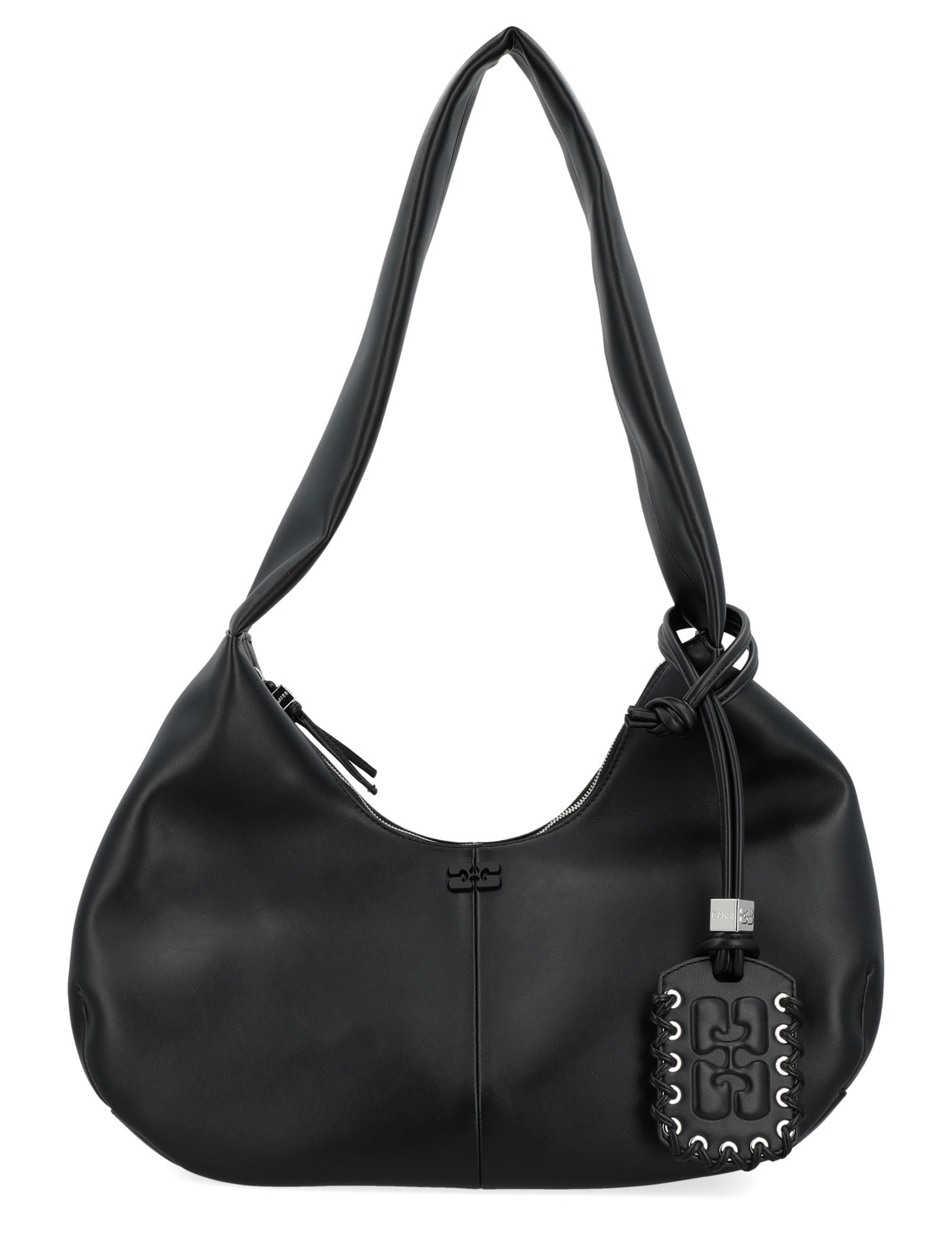 Ganni Hobo Medium bag in black leather