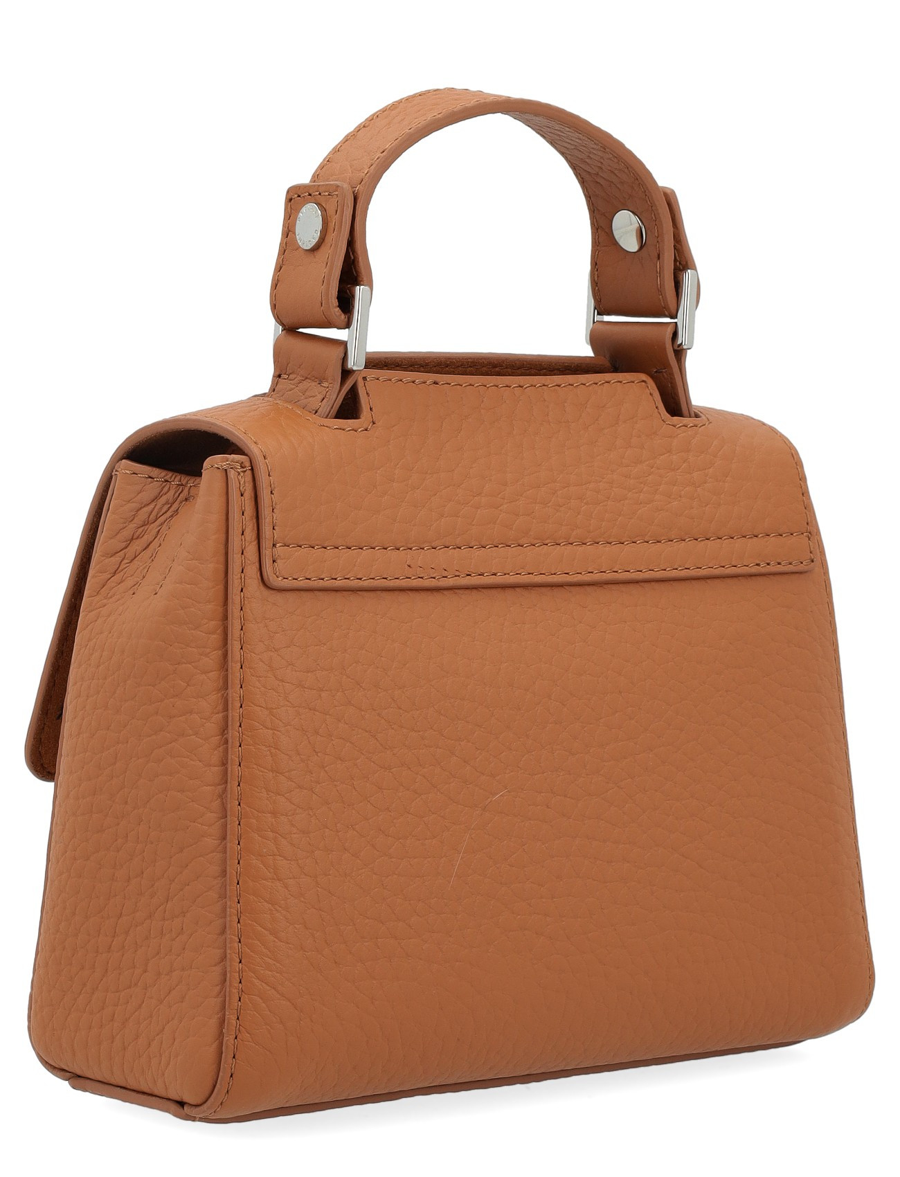 Orciani Soft Mini Bag in leather-textured brown leather | H-Brands