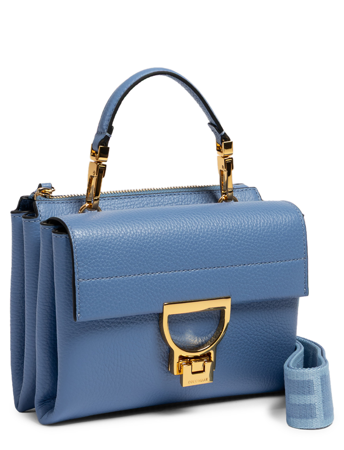 【coccinelle】ティファニーブルー　　No.667 Coccinelle Signature Small Coccinelle Bag in Light Blue Leather