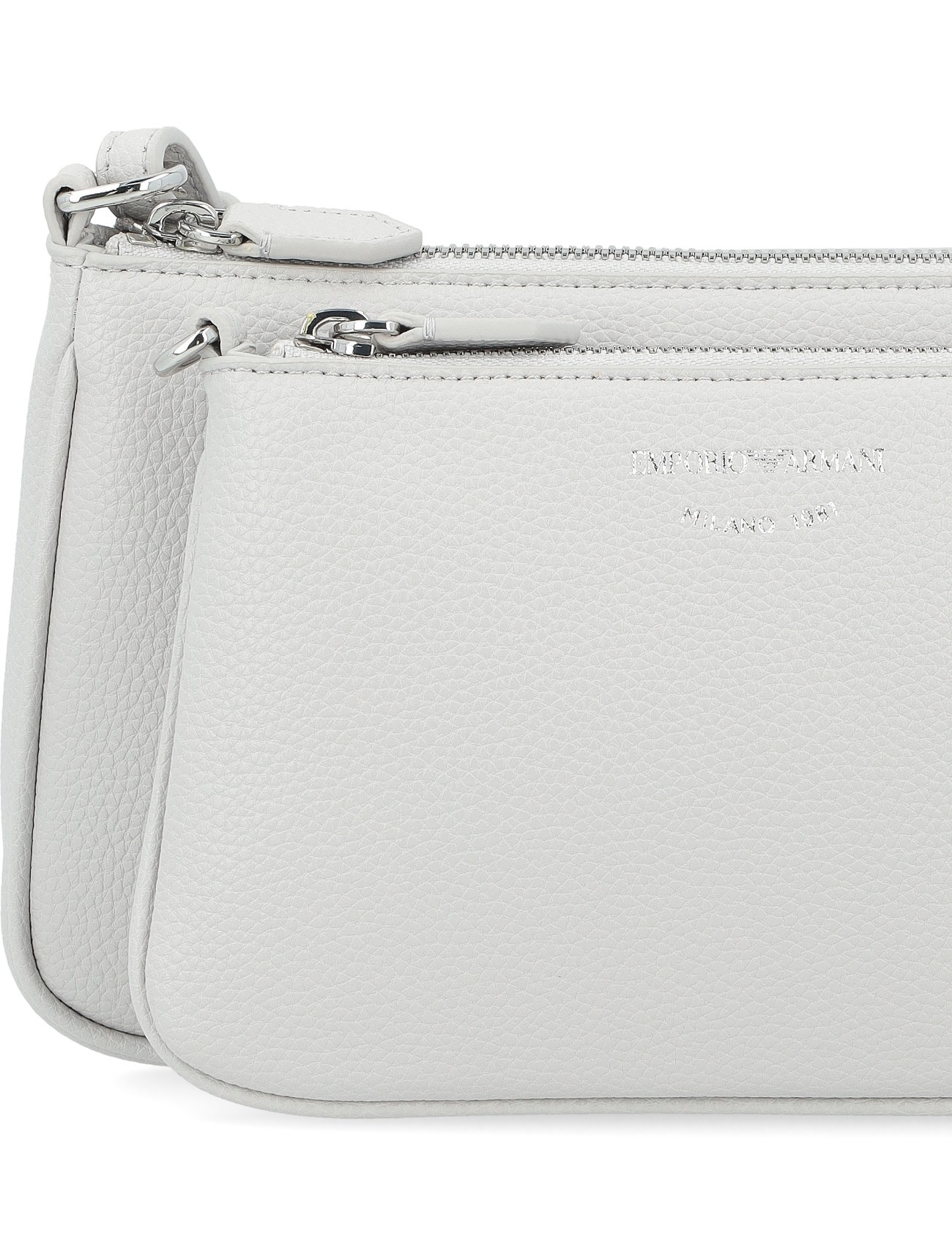 Emporio Armani Double Bag in pearl gray vegan leather | H-Brands