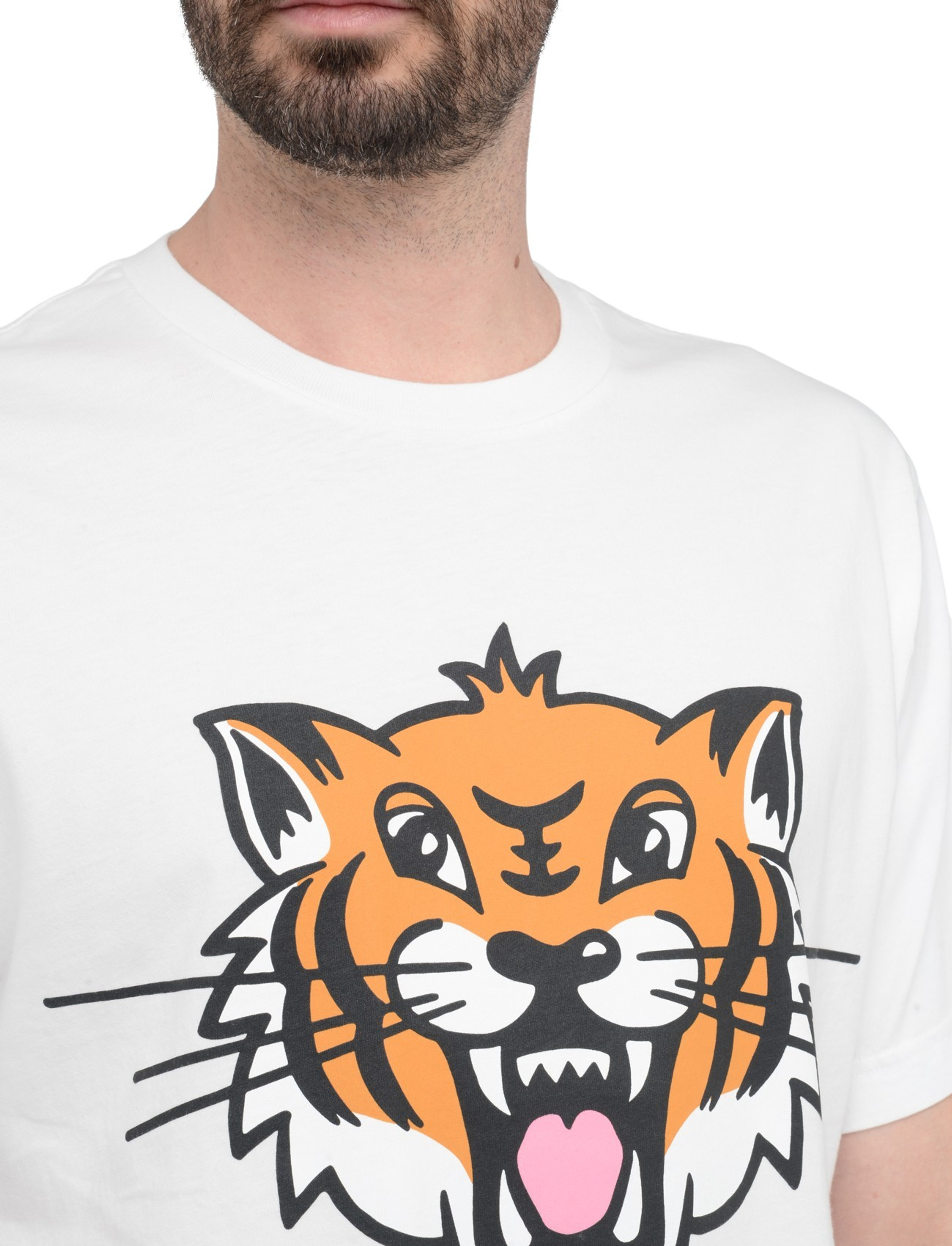 Kenzo Happy Tiger T-Shirt in jersey color white | H-Brands