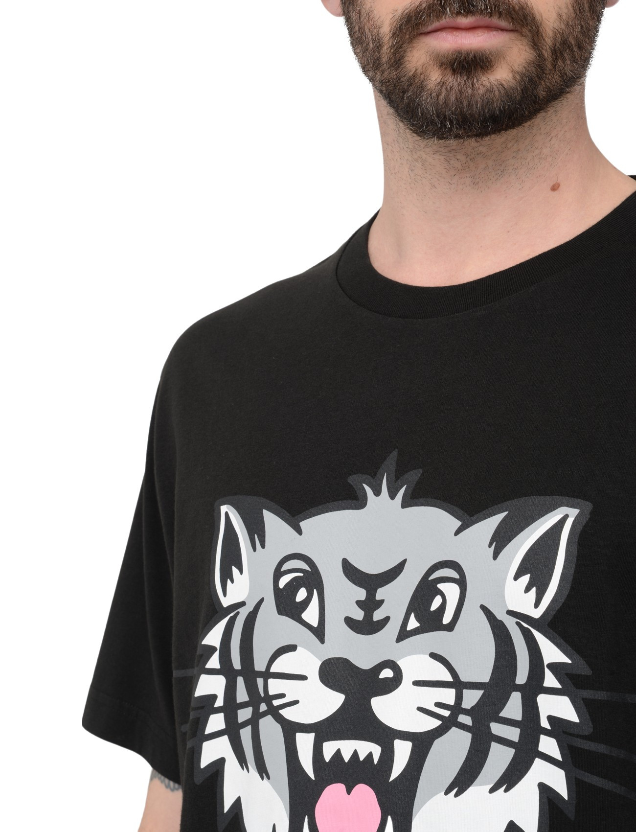 Kenzo Tiger T-Shirt in black cotton jersey | H-Brands
