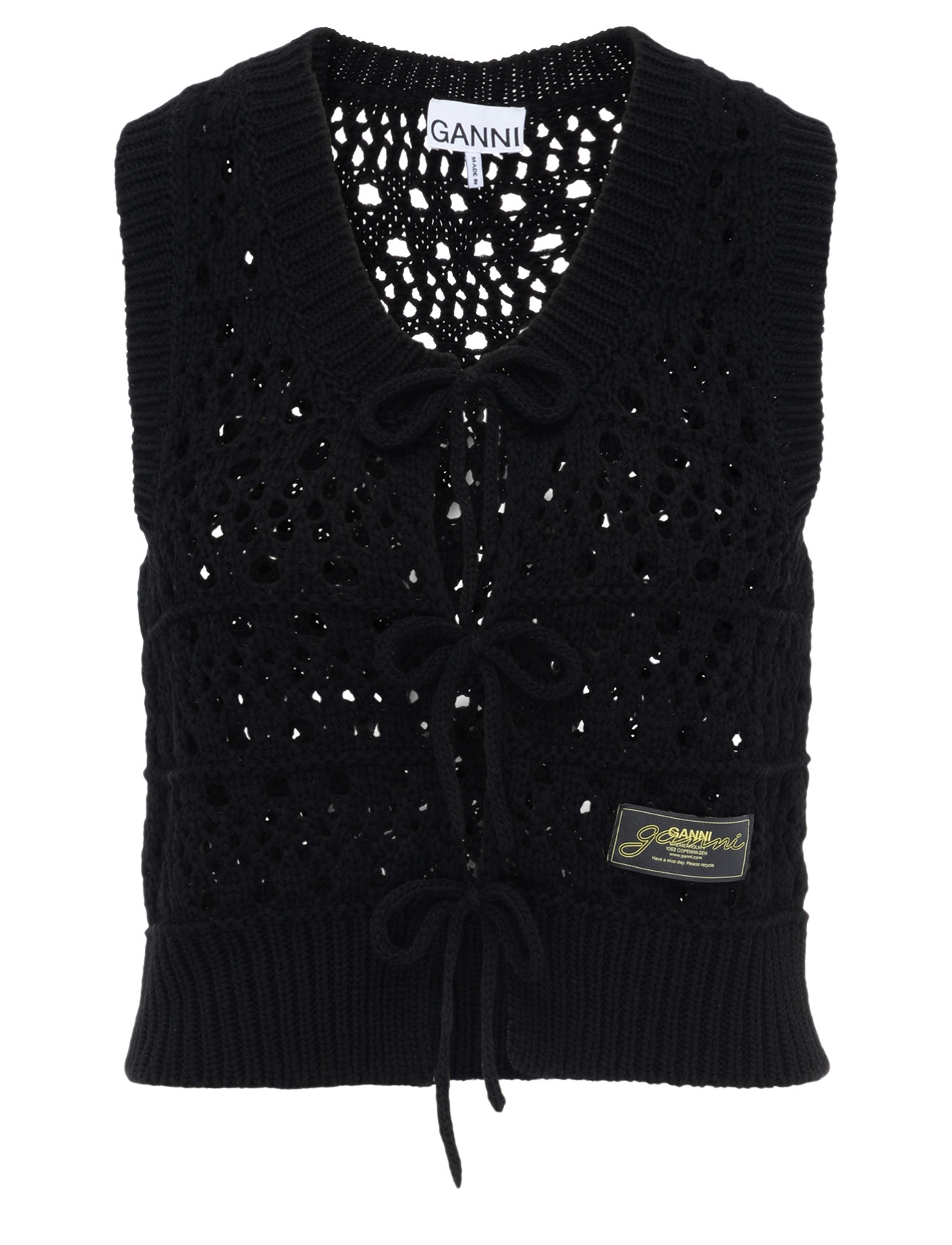 Ganni Black Crochet Ganni Vest | H-Brands