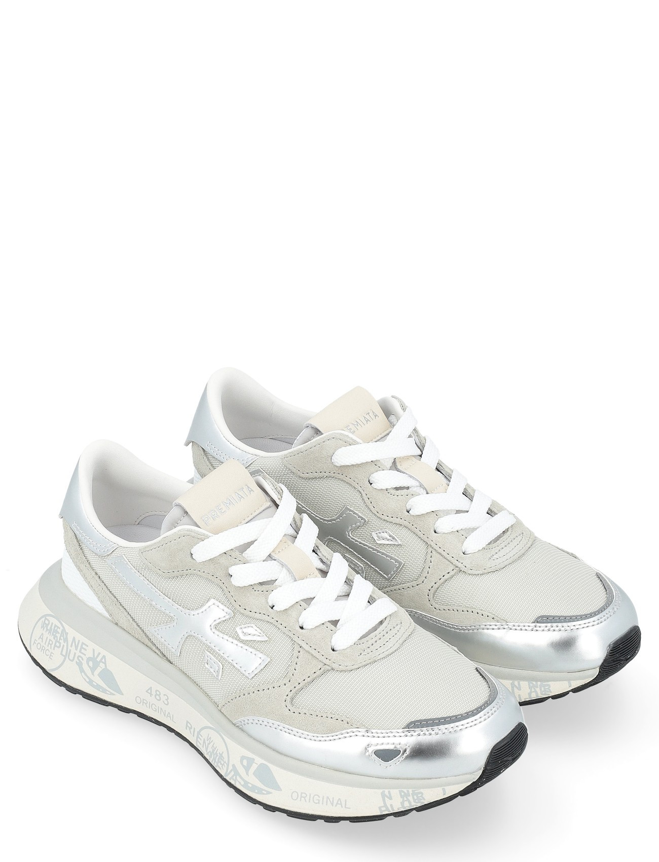 Premiata 7482 Sneakers in Gray Leather and Fabric | H-Brands